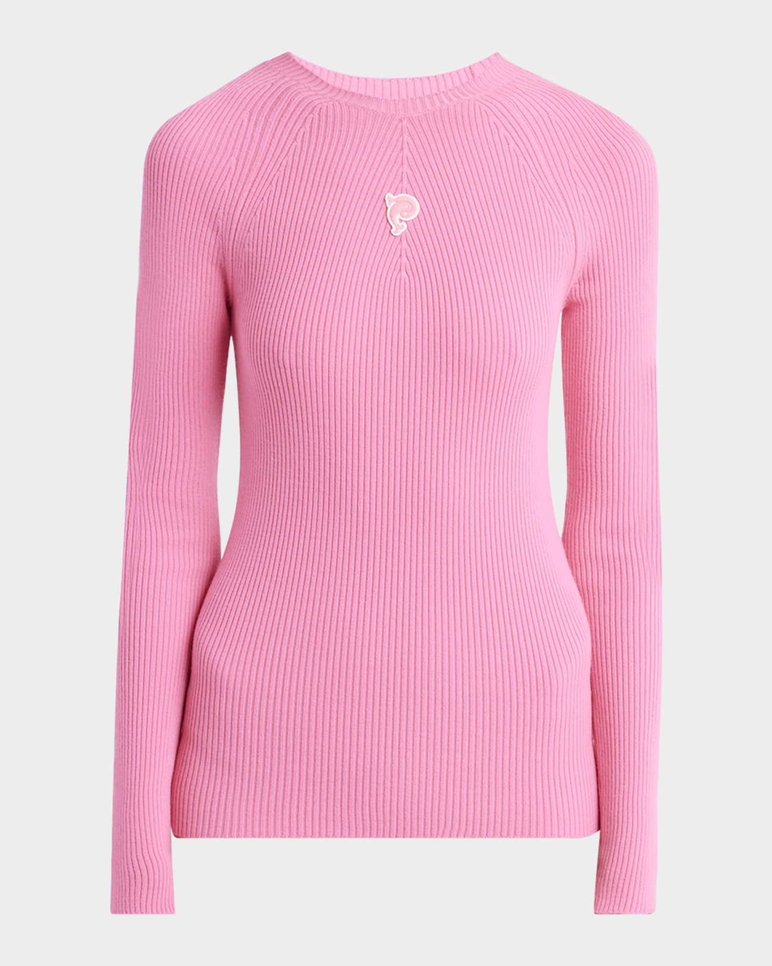 Fine Wool-Lycra Vanise Rib Long-Sleeve Top 0