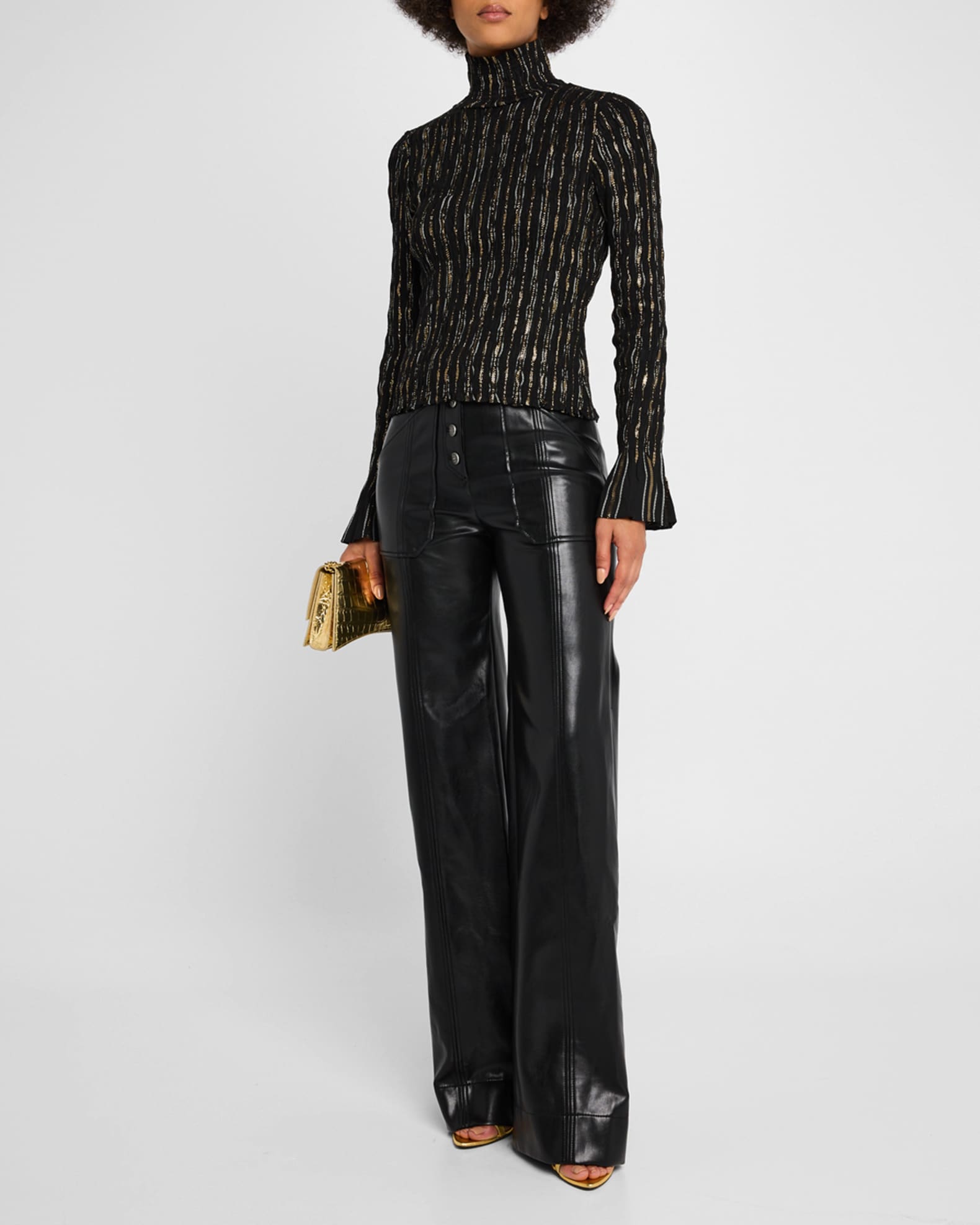 Smocked turtleneck blouse new arrivals