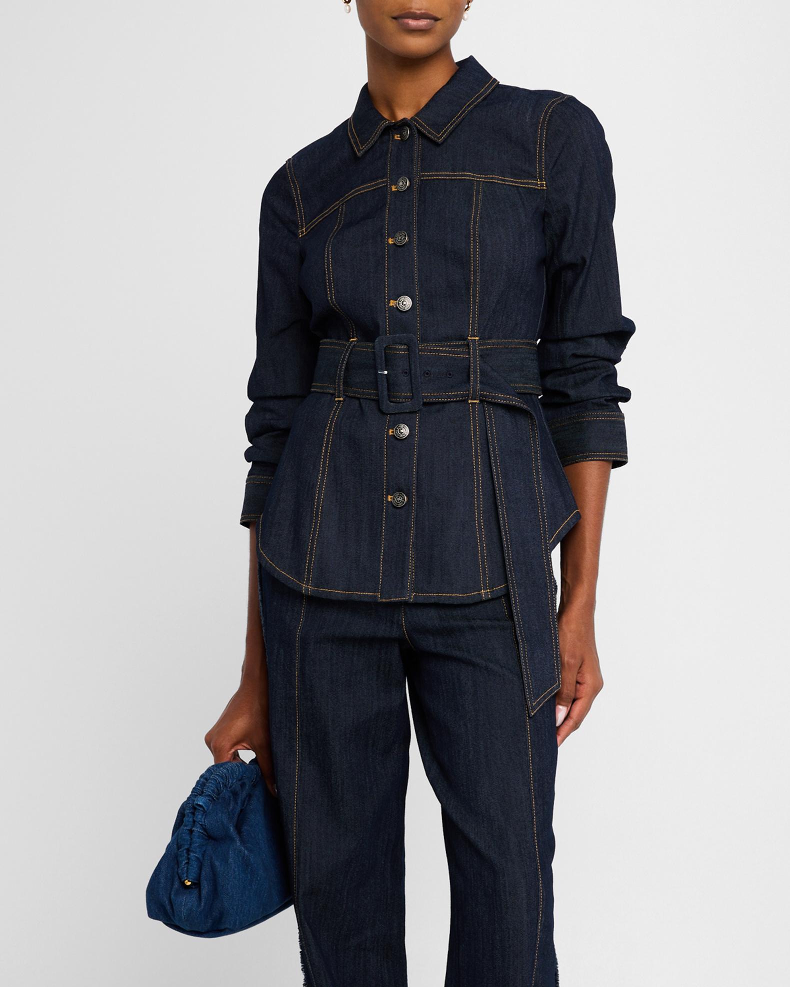 Cinq a Sept Shea Belted Denim Jacket | Neiman Marcus