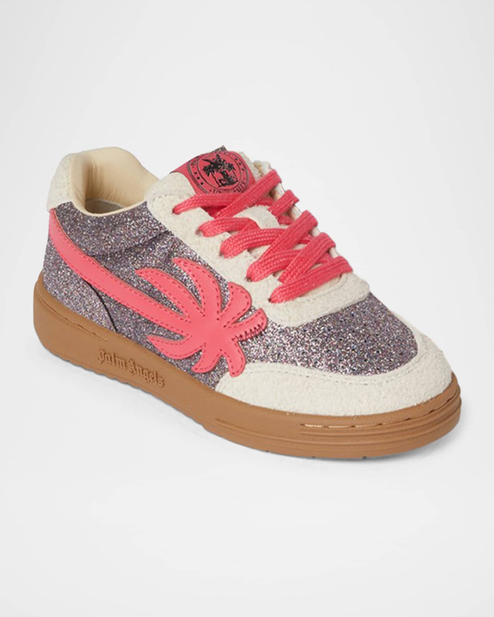 Girl's Palm Beach University Low-Top Glitter Leather Sneakers, Toddler/Kids 1
