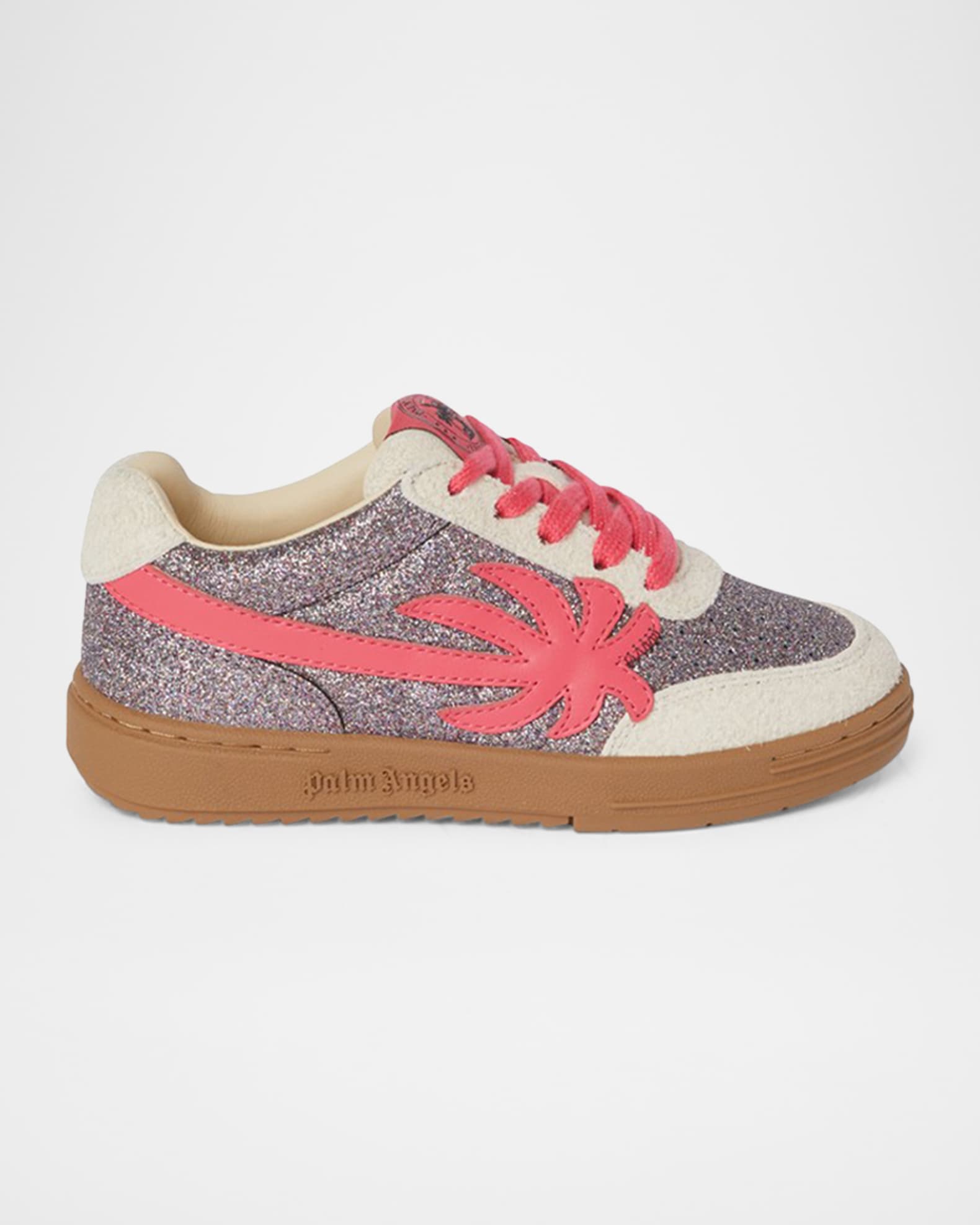 Girl's Palm Beach University Low-Top Glitter Leather Sneakers, Toddler/Kids 0