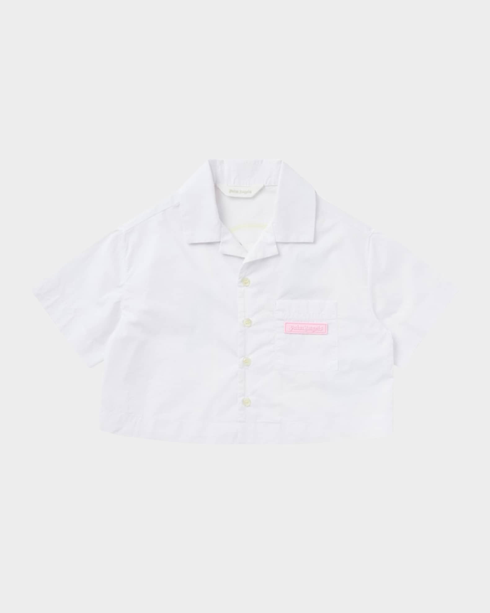 Girl's Cropped Silicone Logo-Patch Shirt 0