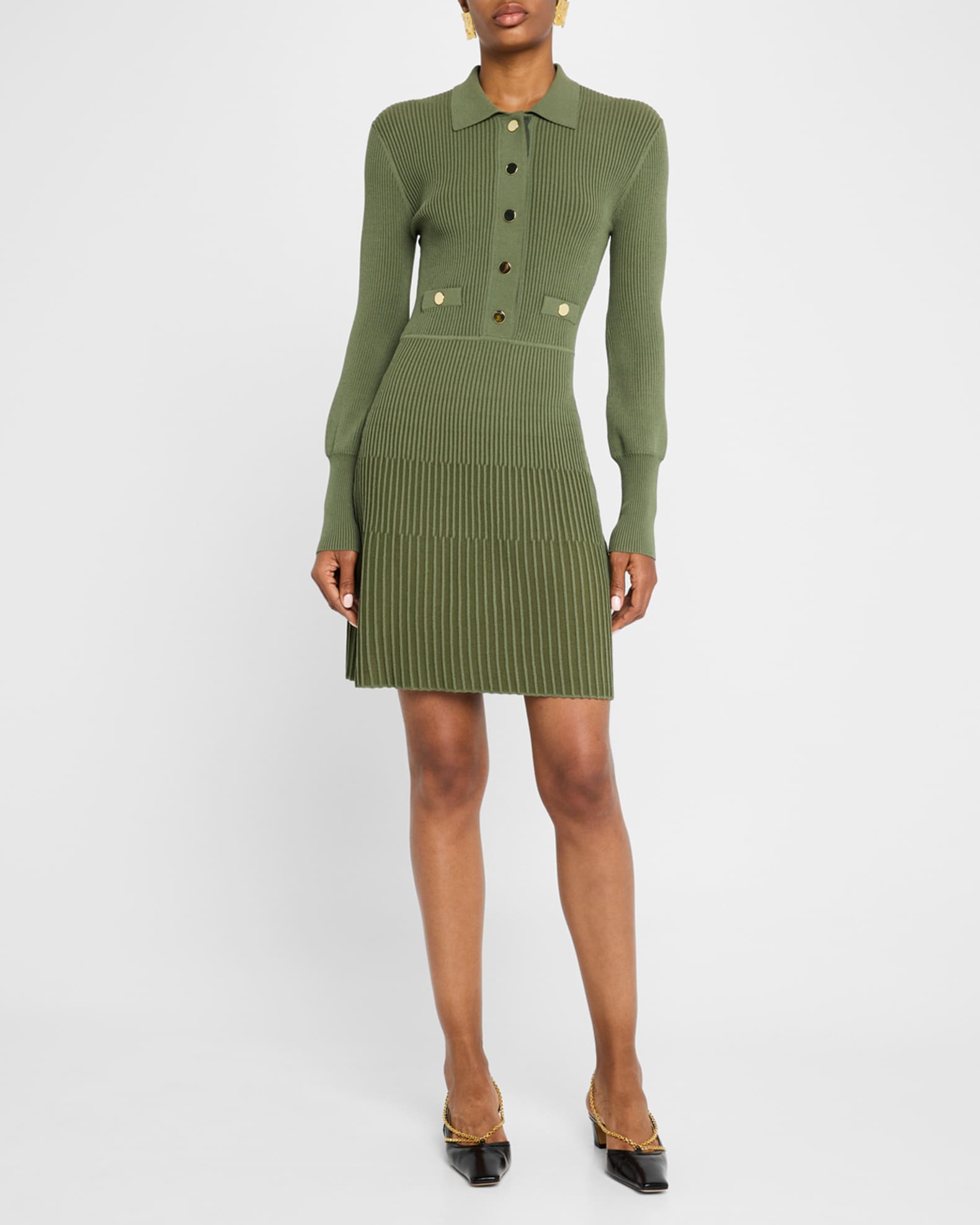 Lauper Long-Sleeve Ribbed Mini Dress 1