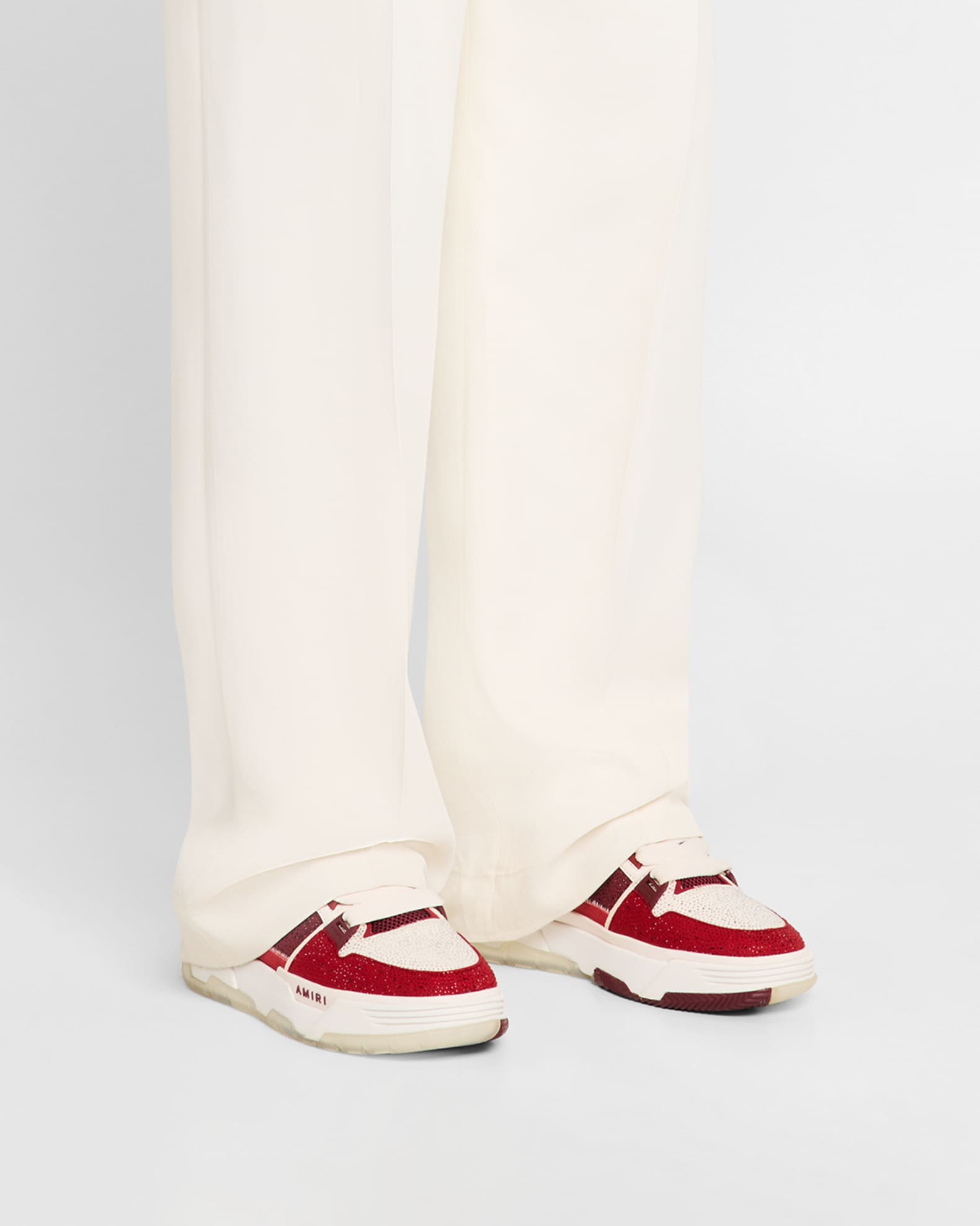 レア AMIRI スニーカー CRYSTAL MA-1 赤 白 ロゴ メンズ Amiri Men's Crystal MA-1 High-Top Sneakers | Neiman Marcus