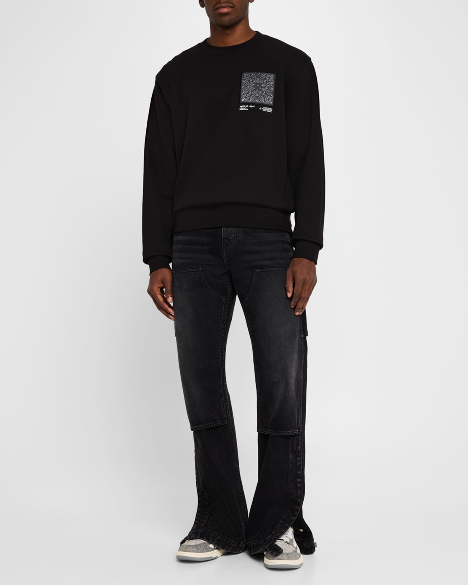 Amiri Men's Crystal Skel Low-Top Sneakers | Neiman Marcus