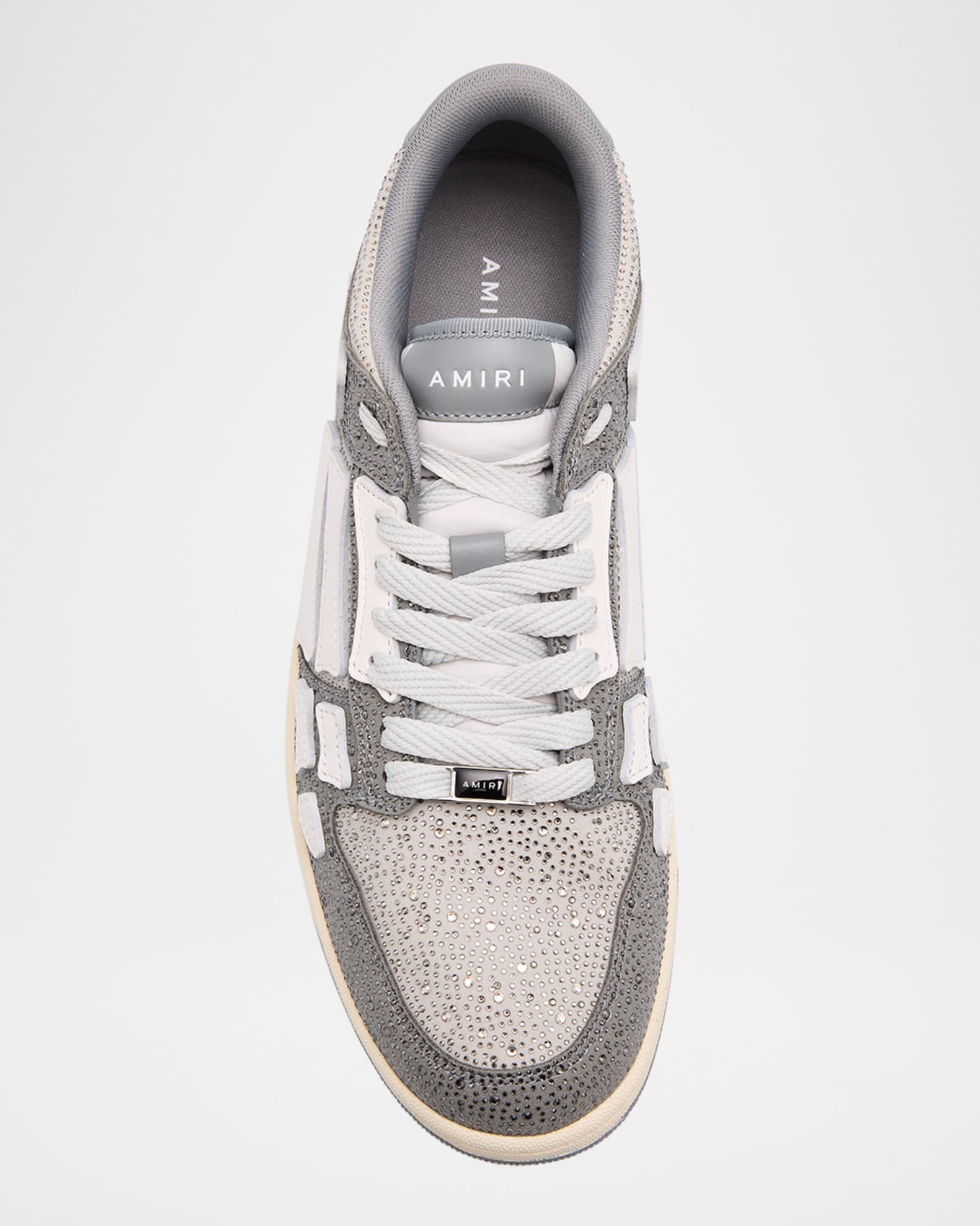 スニーカー AMIRI Crystal skel top low leather and suede sneakers with AMIRI Crystal Skel Top Low Leather And Suede Sneakers With