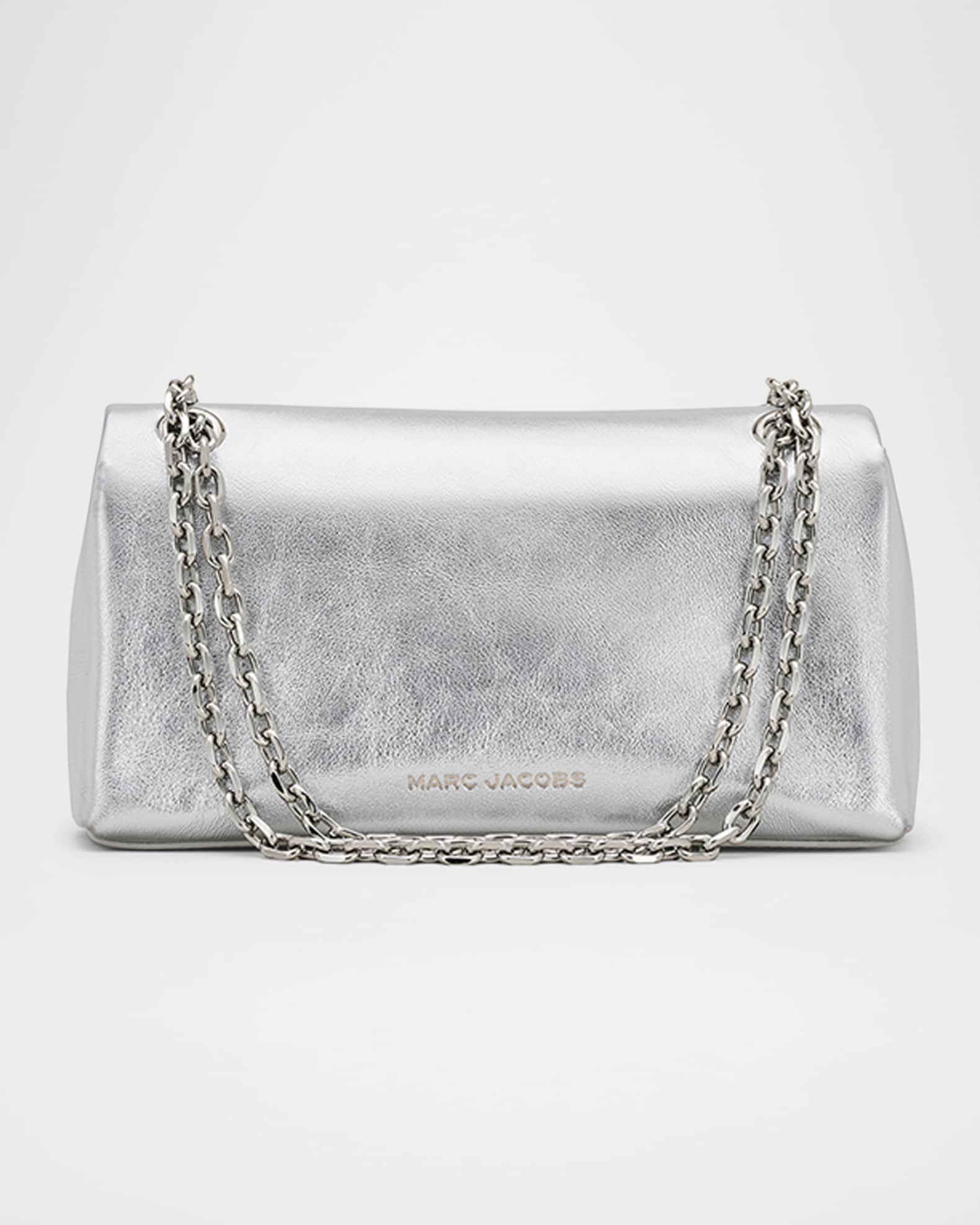 Metallic Leather Dual Chain Wallet
