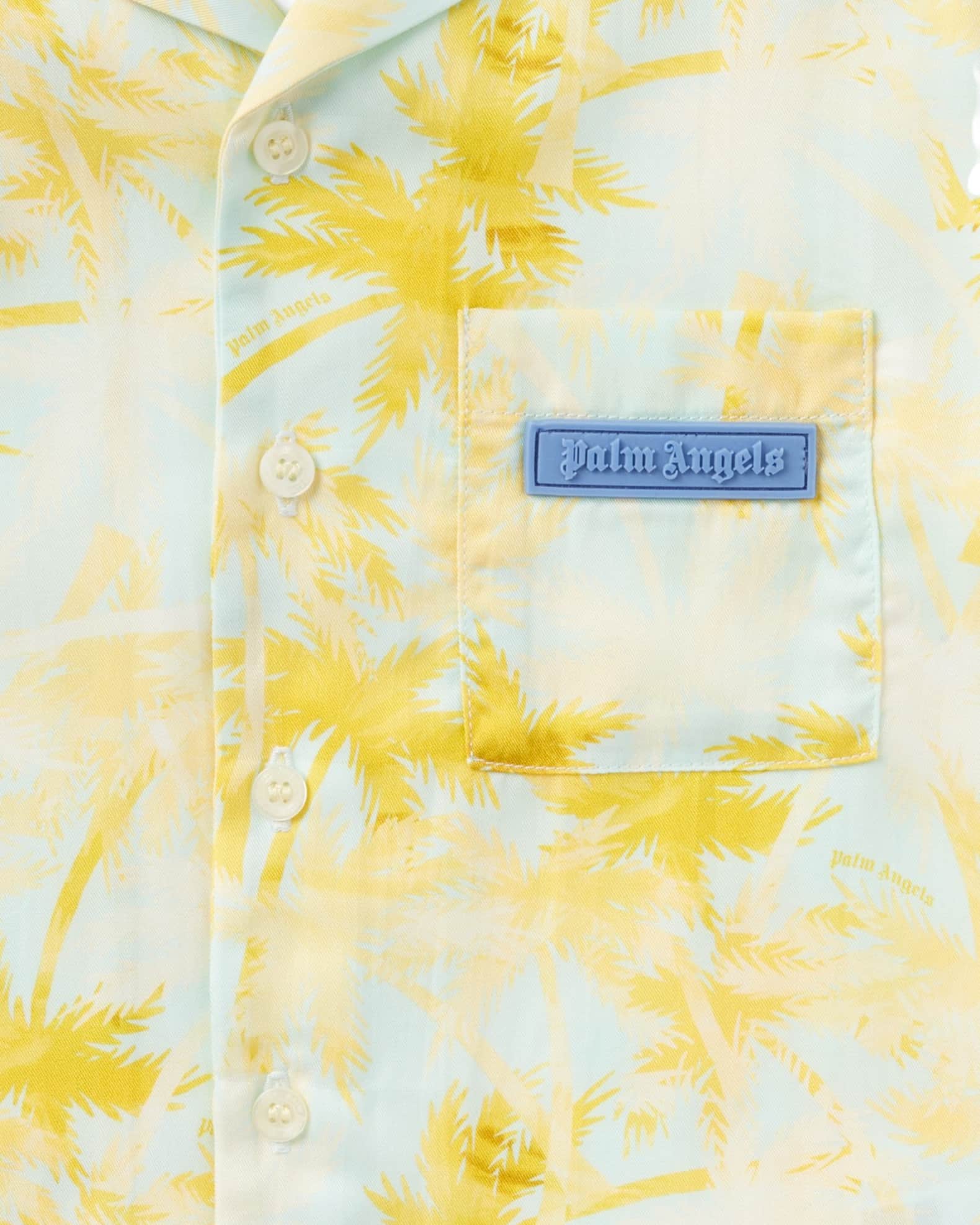 Boy's Palm Tree-Print Bowling Shirt 1