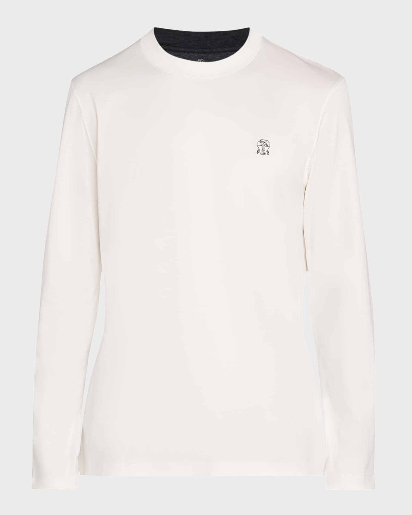 Brunello Cucinelli Men's Logo Long-Sleeve T-Shirt | Neiman
