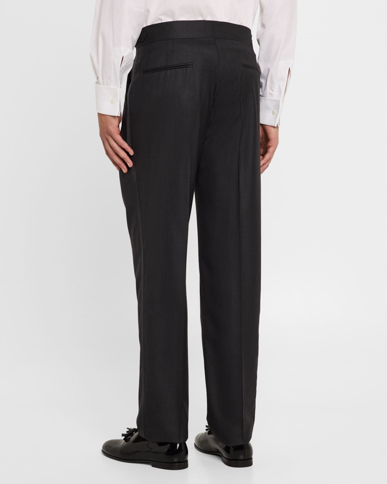 Men's Pleated Formal Pants with Side Tabs