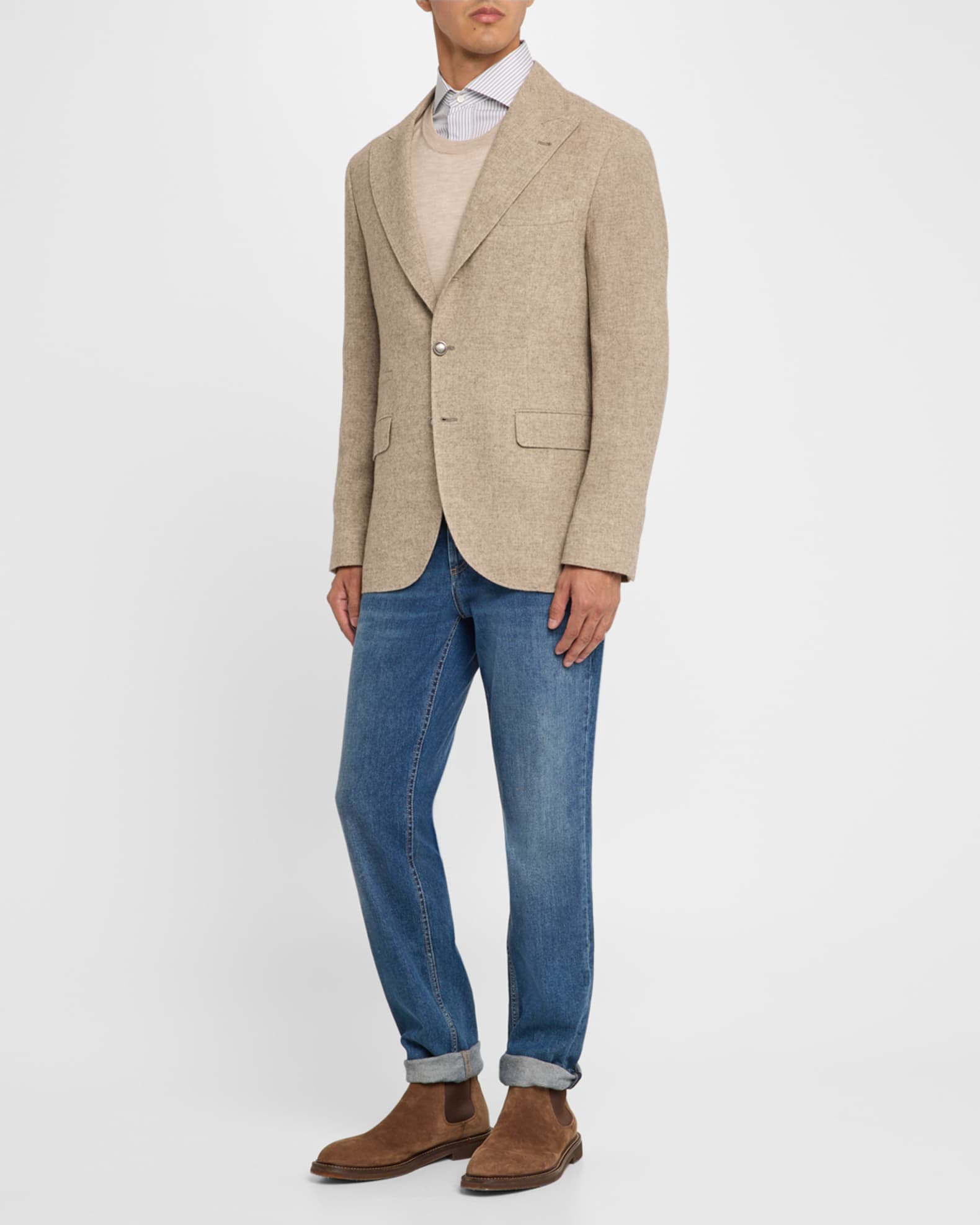 Men's Yak Wool Single-Breasted Sport Coat - Thumbnail 2