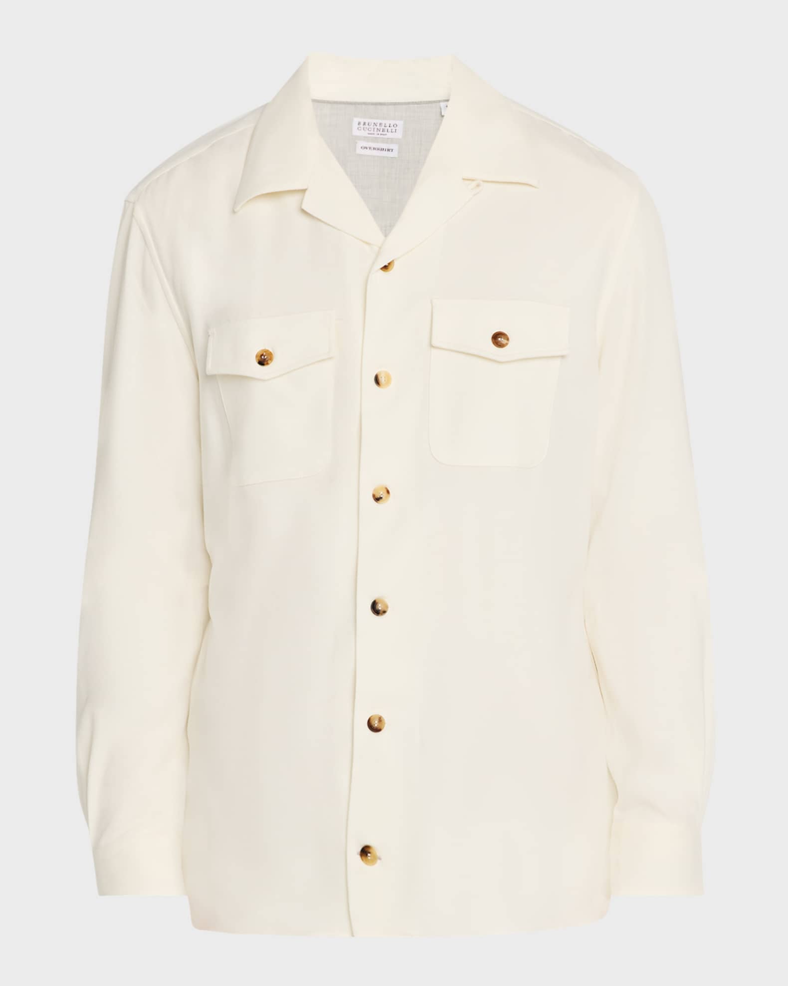ブルゾン Brunello Cucinelli Wool And Cashmere Overshirt Brunello Cucinelli Men's Wool-Cashmere Western Overshirt