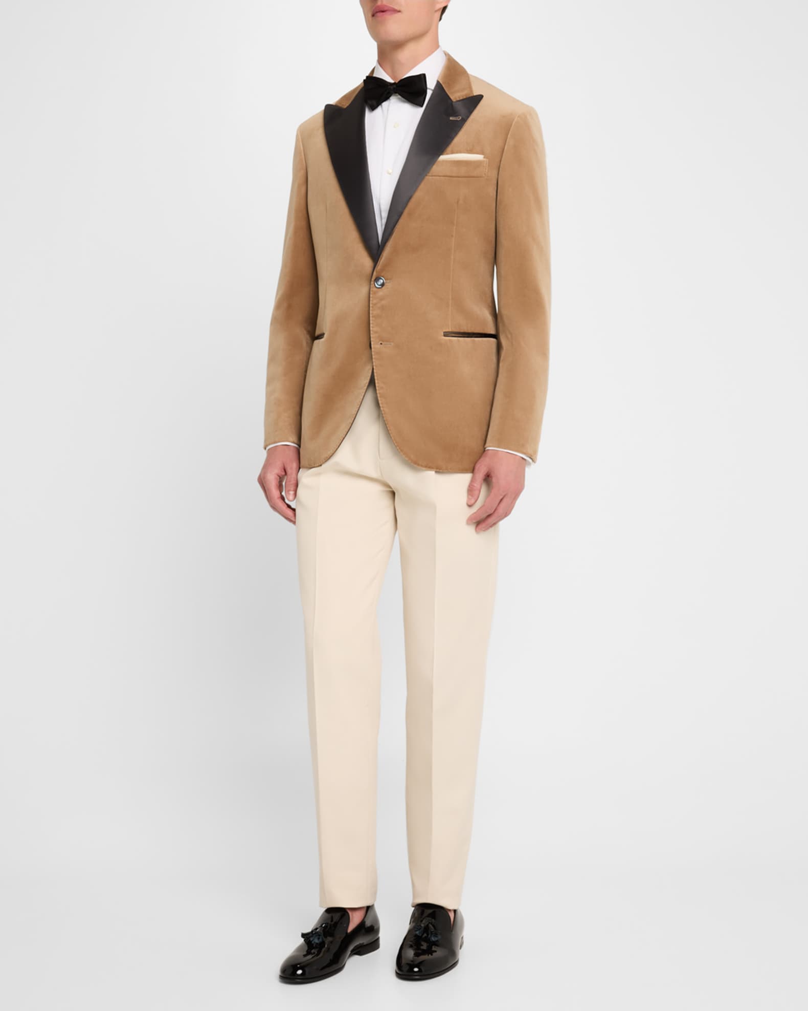 Men's Peak-Lapel Velvet Dinner Jacket - Thumbnail 2