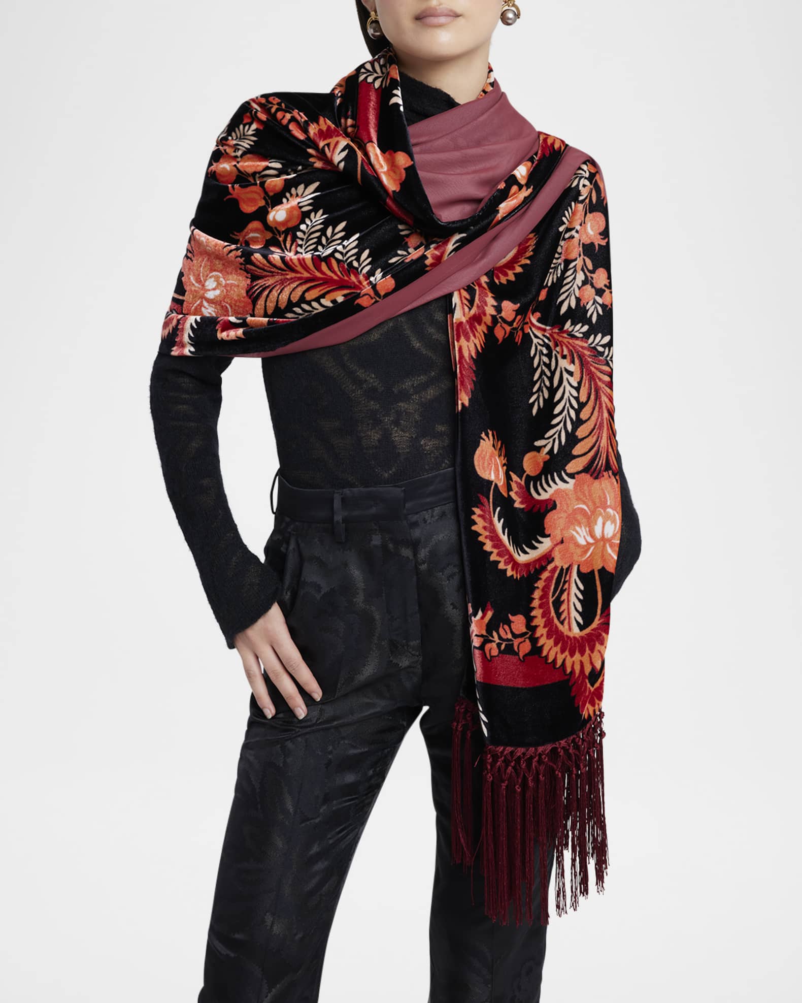 Orfeo Two-Toned Silk-Cashmere Blend Scarf 1