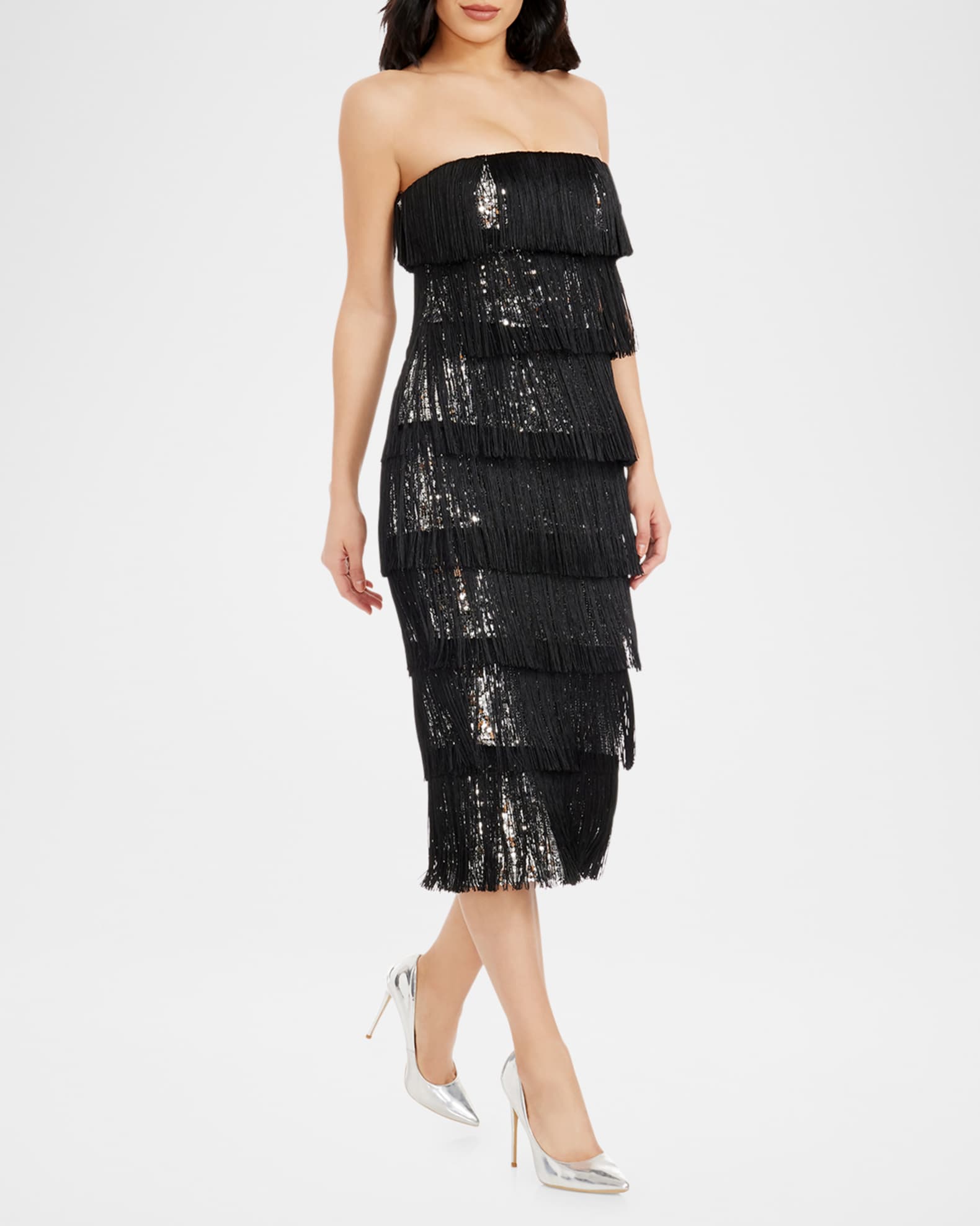 Tiered sequin midi dress outlet