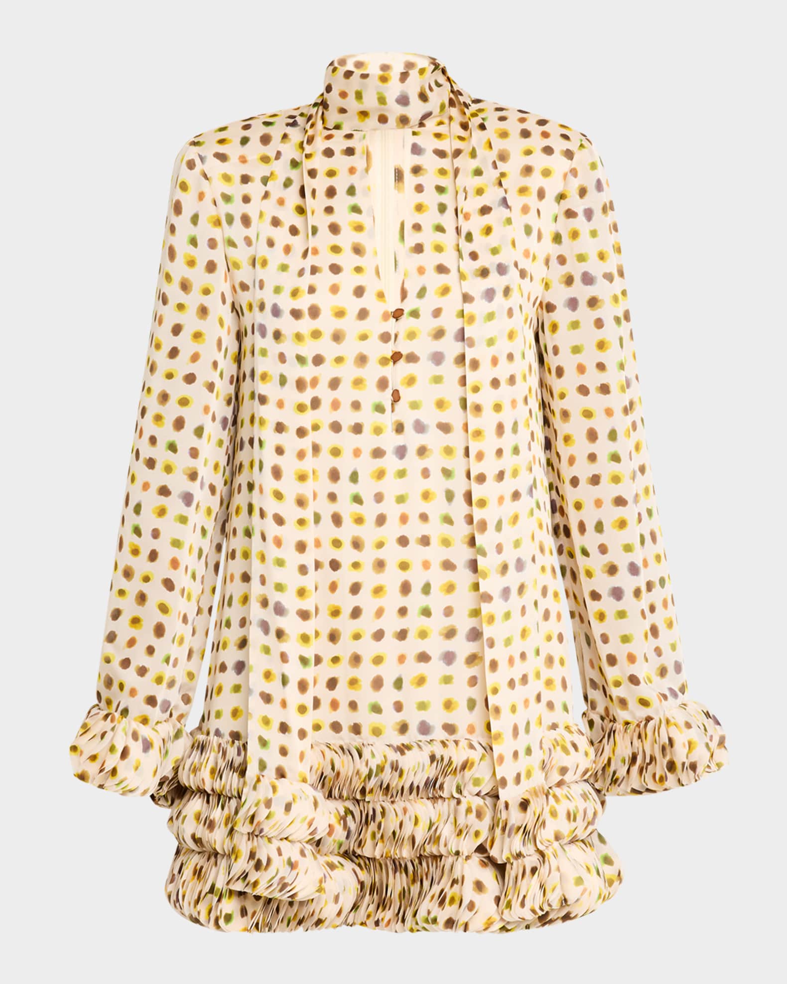 Alexis Azira Cutout Polka Dot Ruffle Mini Dress Neiman Marcus