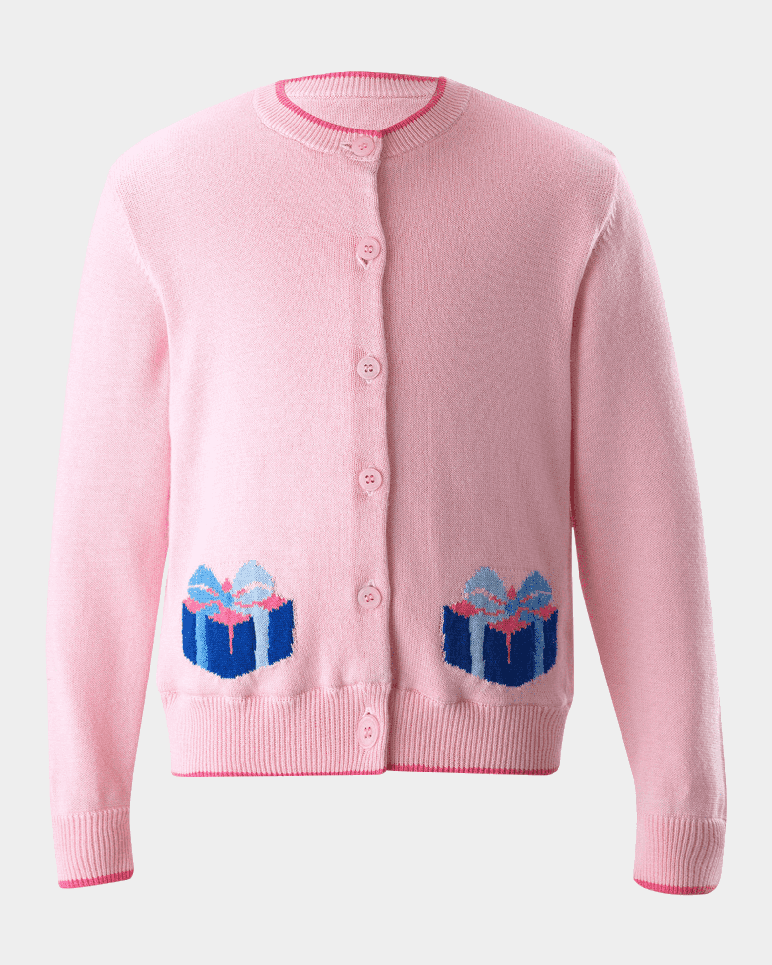 Girl's Cardigan W/ Double Gift Intarsia, Size 2-10 0