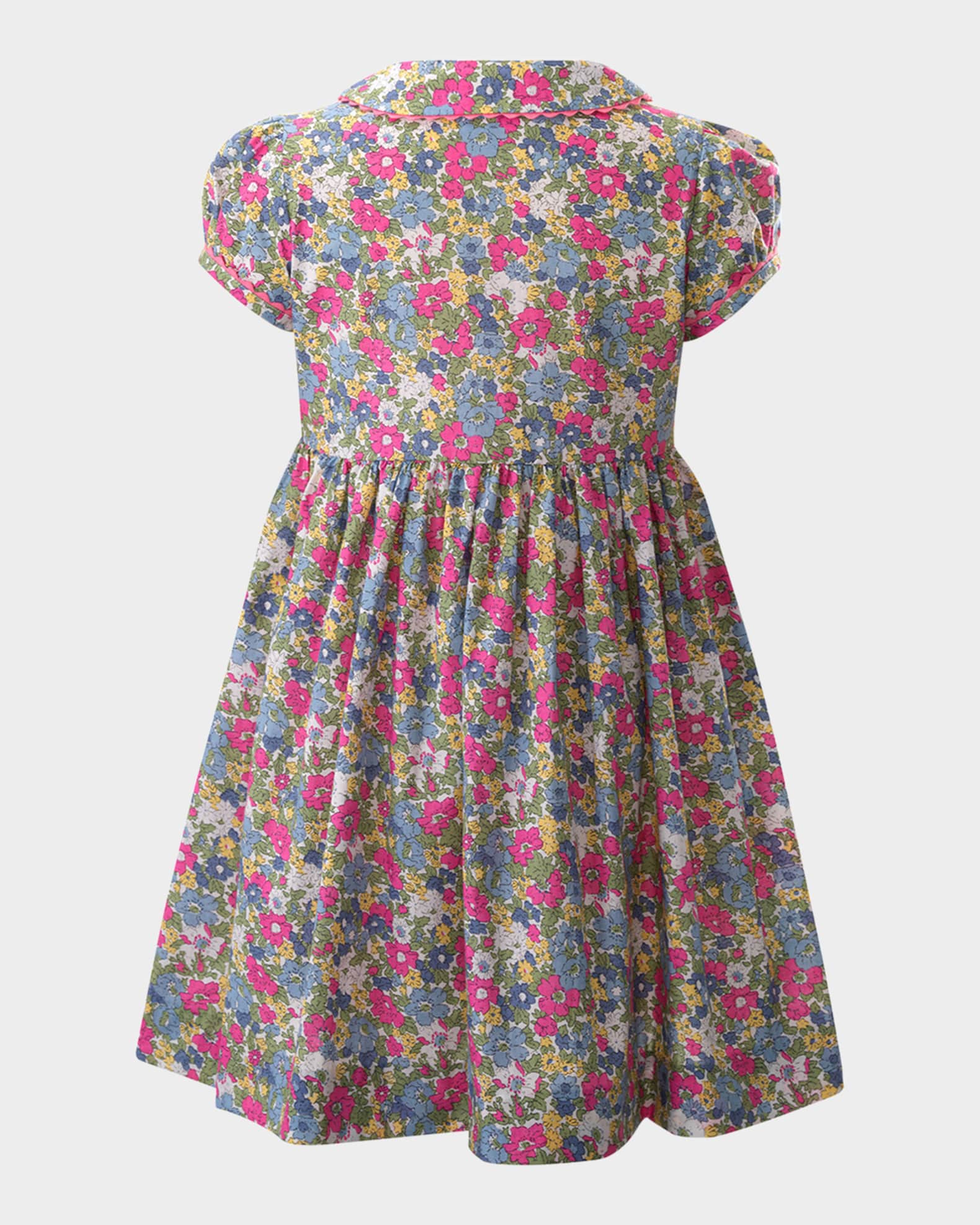 Rachel Riley Girl's Peony Floral-Print Collared Dress, Size 2-10 ...