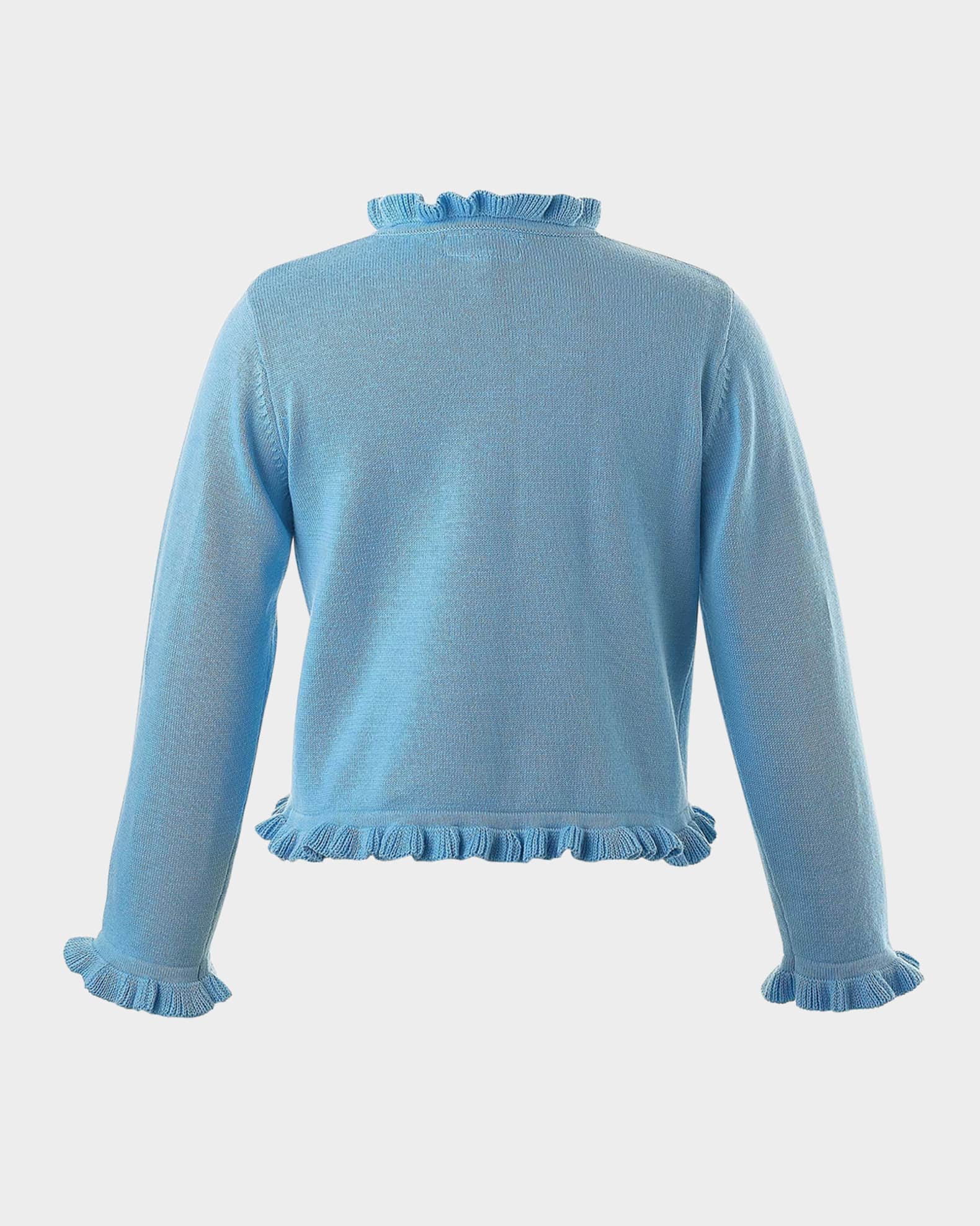 Girl's Frill Trim Cardigan, Size 2-10 1