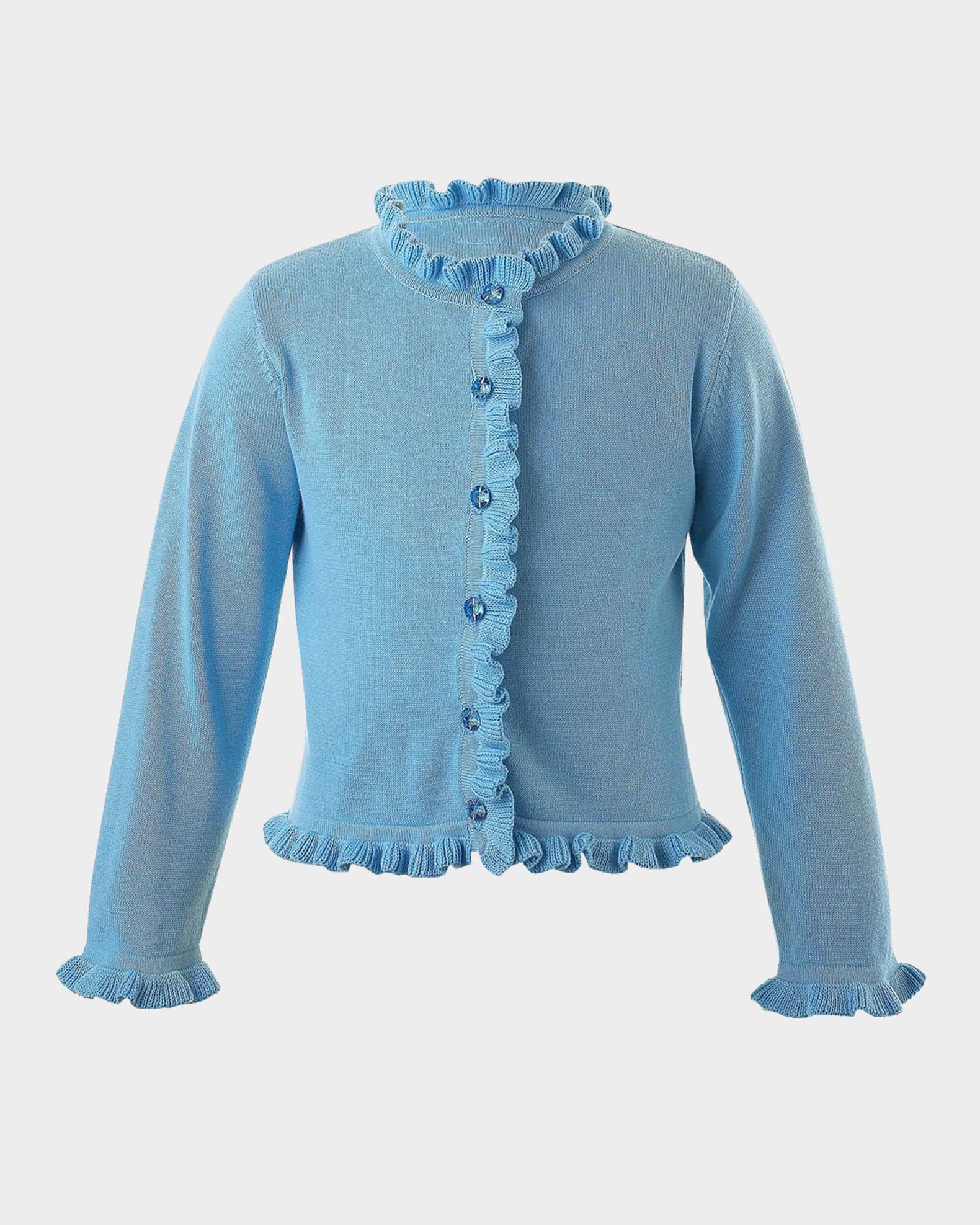 Girl's Frill Trim Cardigan, Size 2-10 0