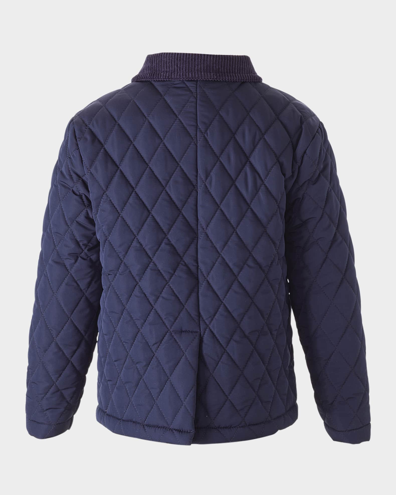 Boys navy quilted jacket hotsell