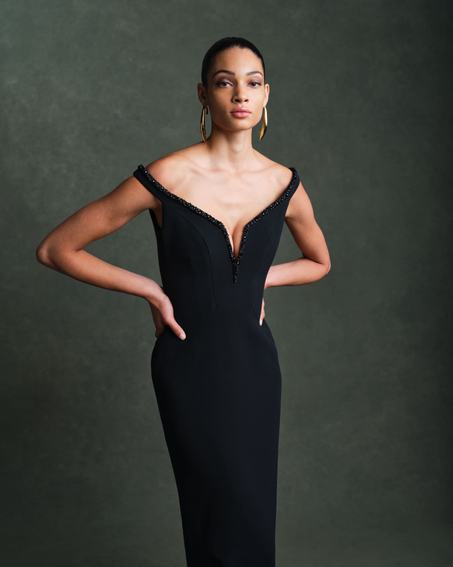 Pamella Roland ドレス　ワンピース　ブラック Pamella Roland Black/Silver Swirling Sequin and Crystal