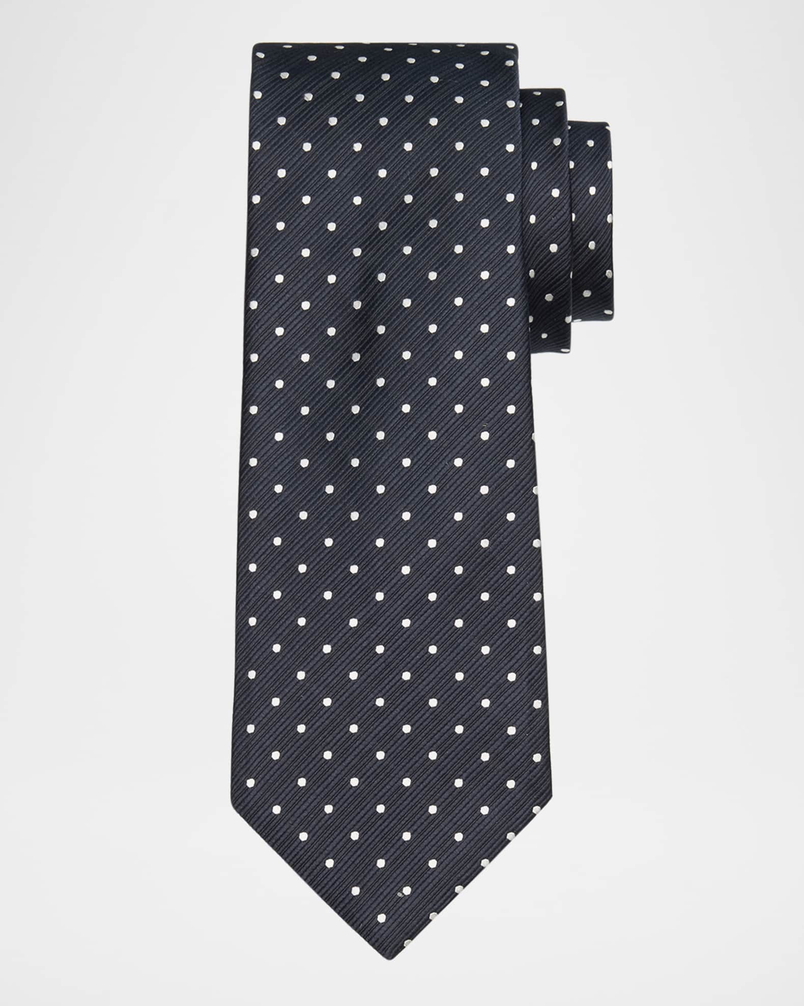 Men's Micro-Dot Silk Tie 0