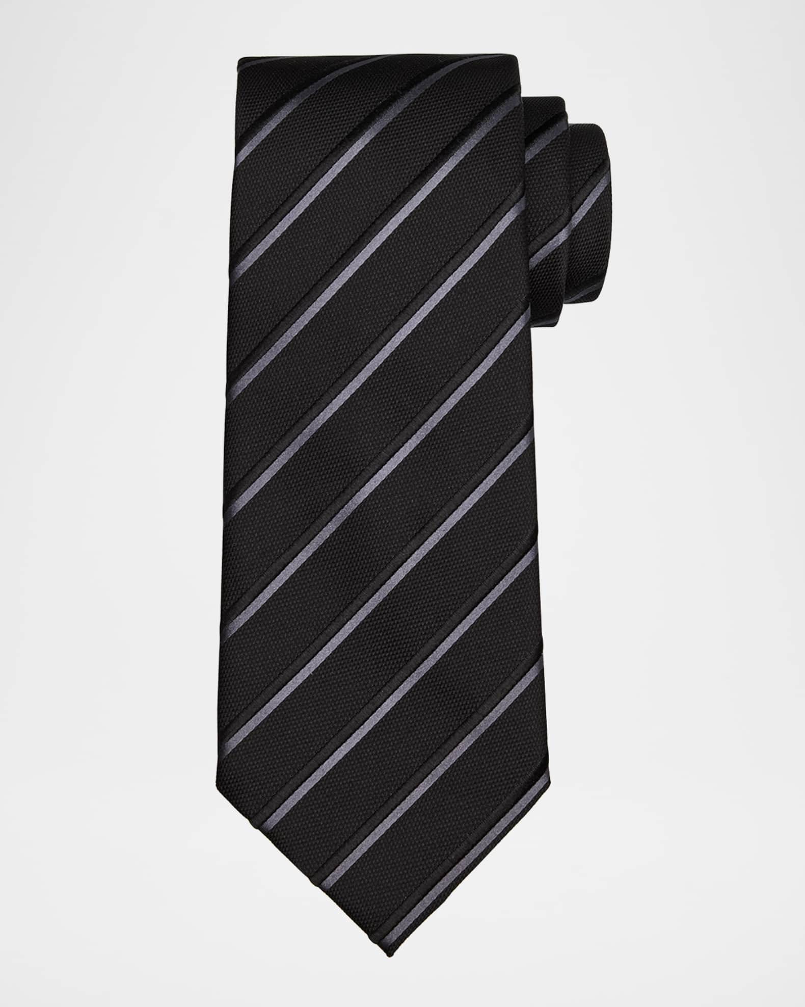 TOM FORD Men's Diagonal Stripe Silk Tie | Neiman Marcus