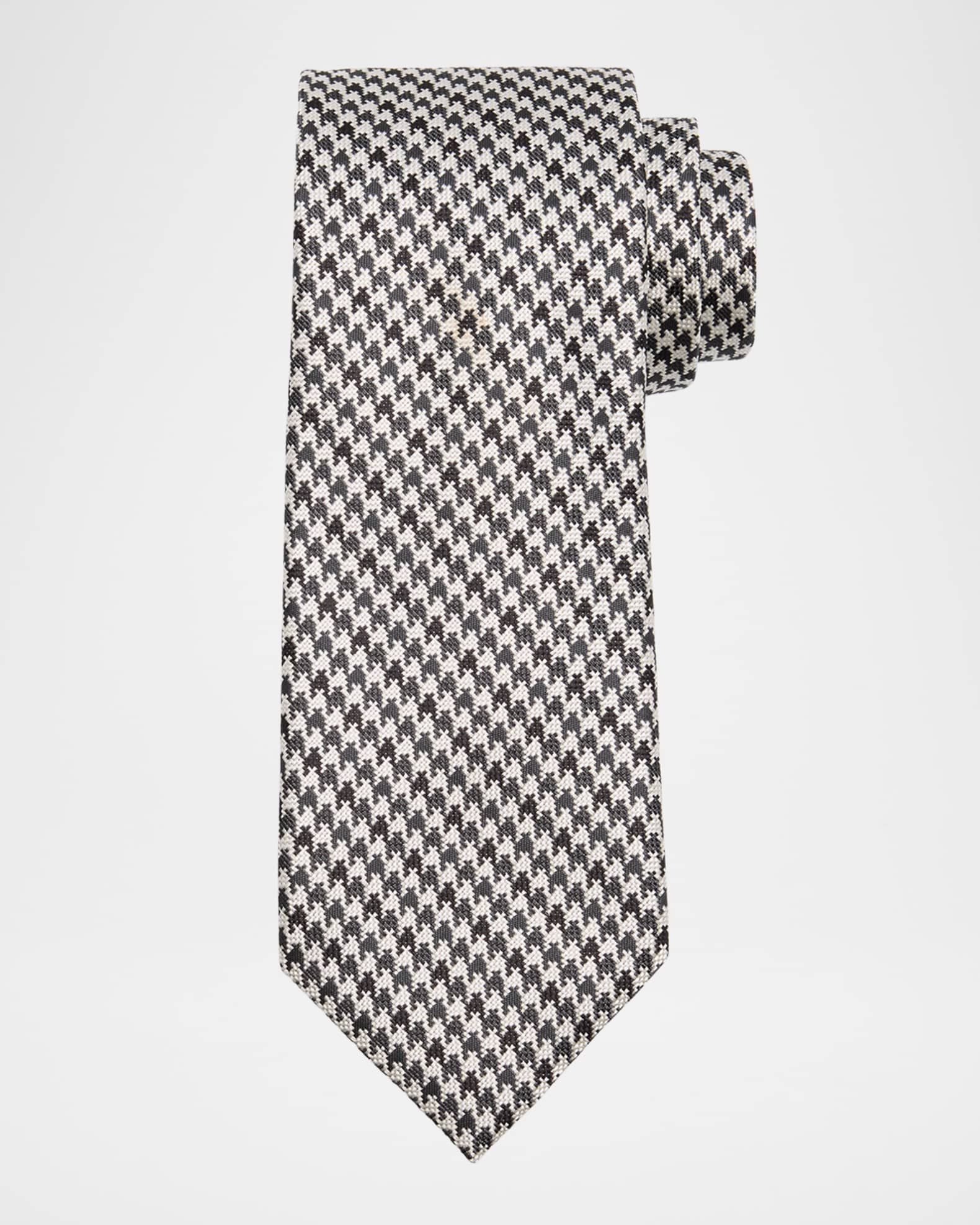 Men's Vertical Houndstooth Silk Tie 0