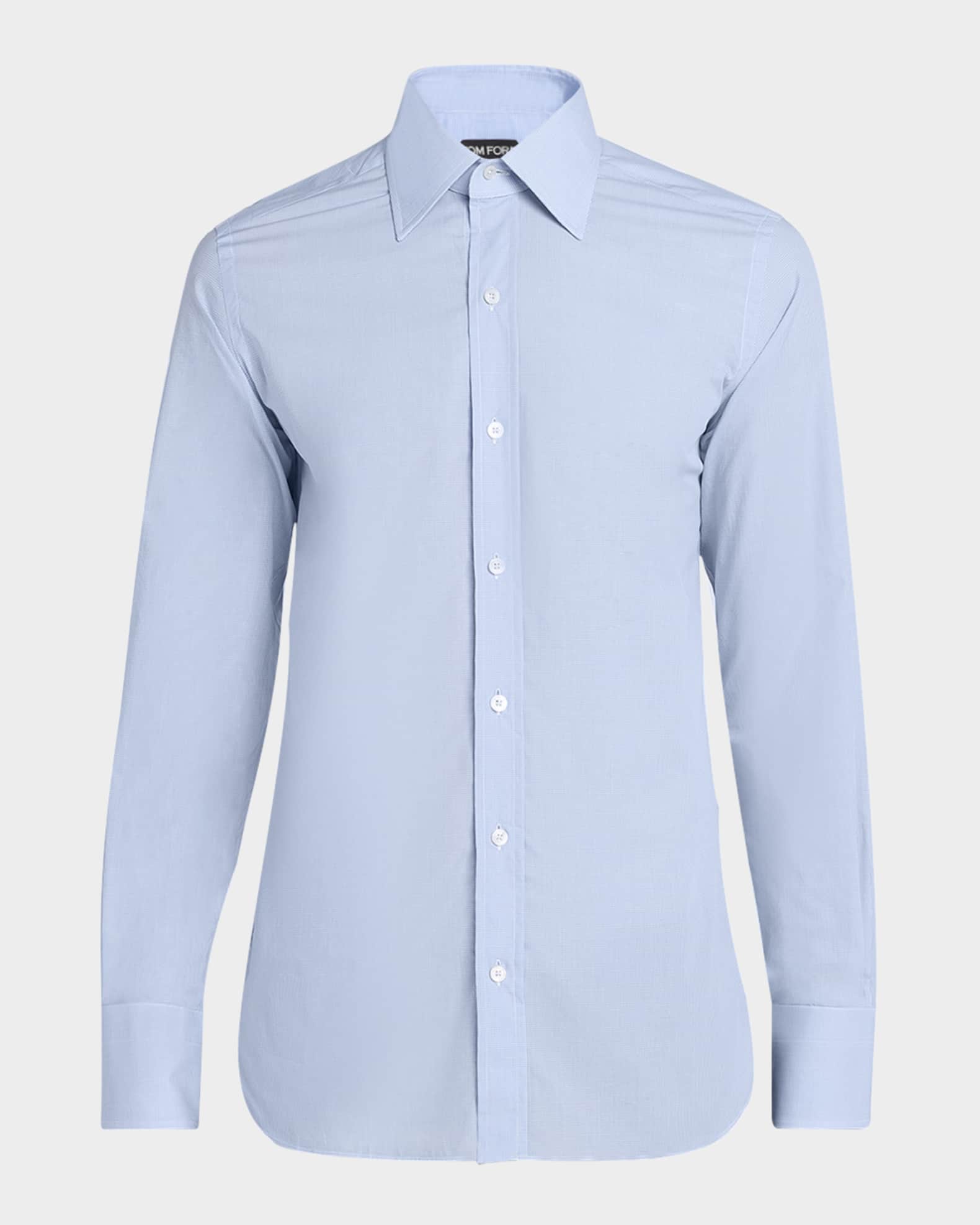 Men's Micro-Gingham Slim Fit Dress Shirt 0