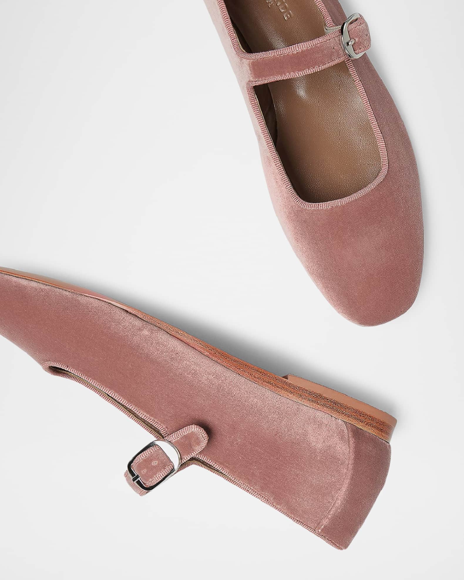 Velvet Mary Jane Ballerina Flats 1