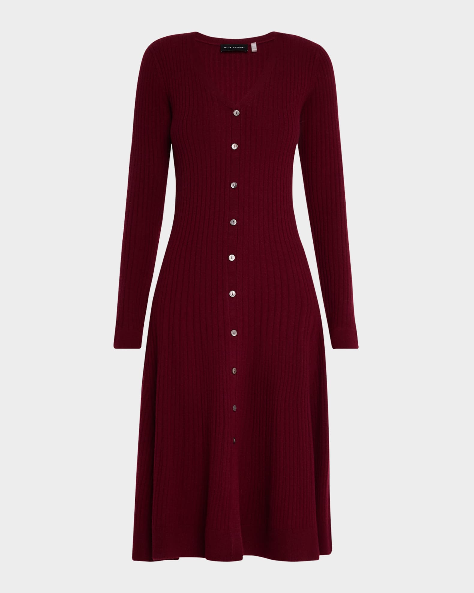 Elie Tahari Women s Cashmere Fit Flare Midi Sweater Dress
