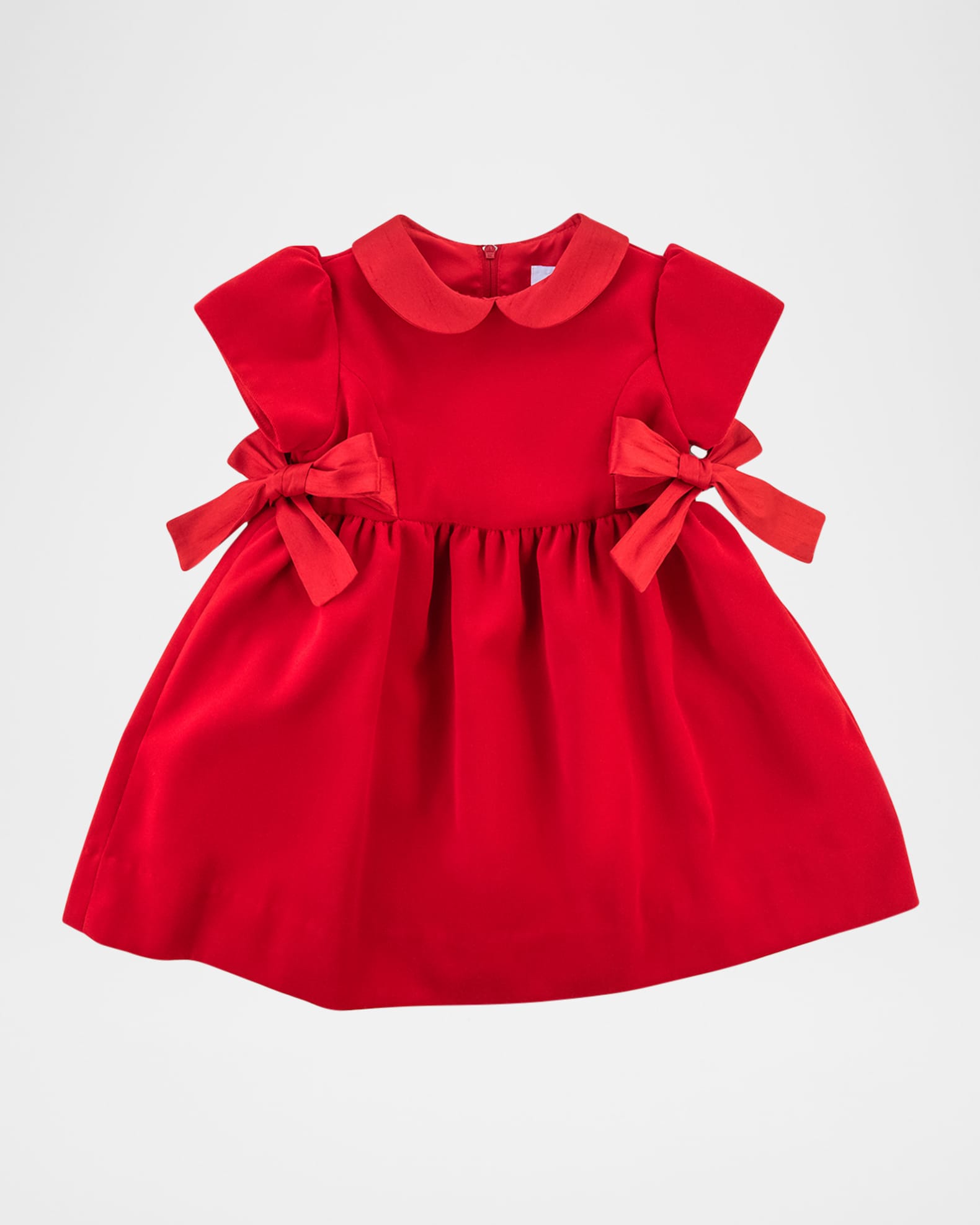 fitted lace wedding dress Patachou Little Girls Red Velvet Bow Dress main image 0