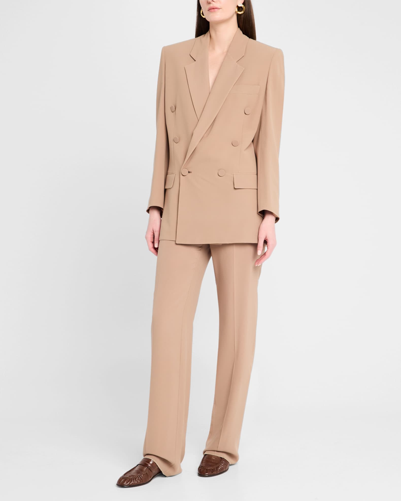 Double-Breasted Silk Wrap Blazer 1