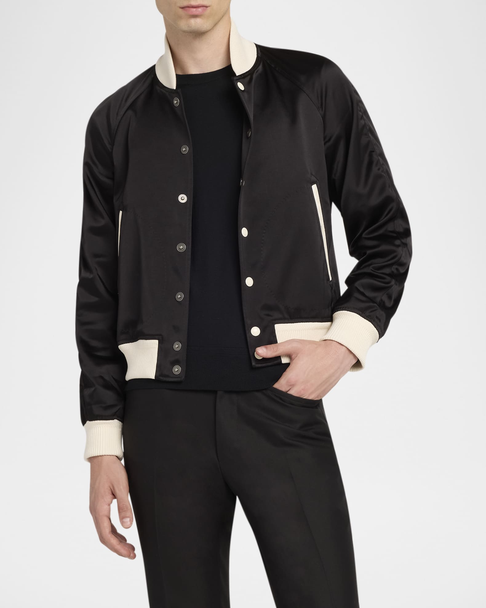 TOMFORD｜JACKETS (OBS047 FMN045S25 LB999) TECHNO SATIN LIGHT-FILL BLOUSON | Tom Ford Fashion