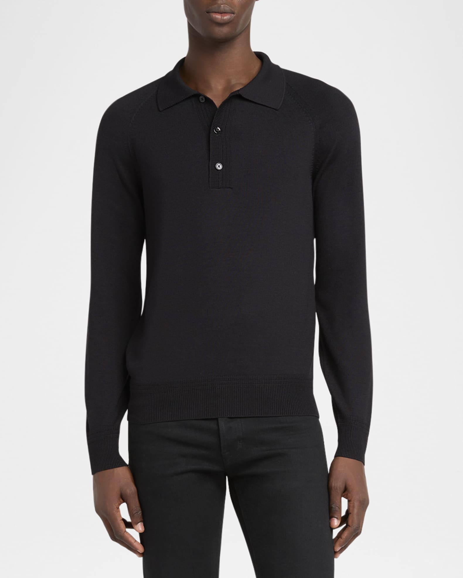 Tシャツ・カットソー TOM FORD Black wool blend polo shirt TOM FORD Black wool blend polo shirt | gebnegozionline