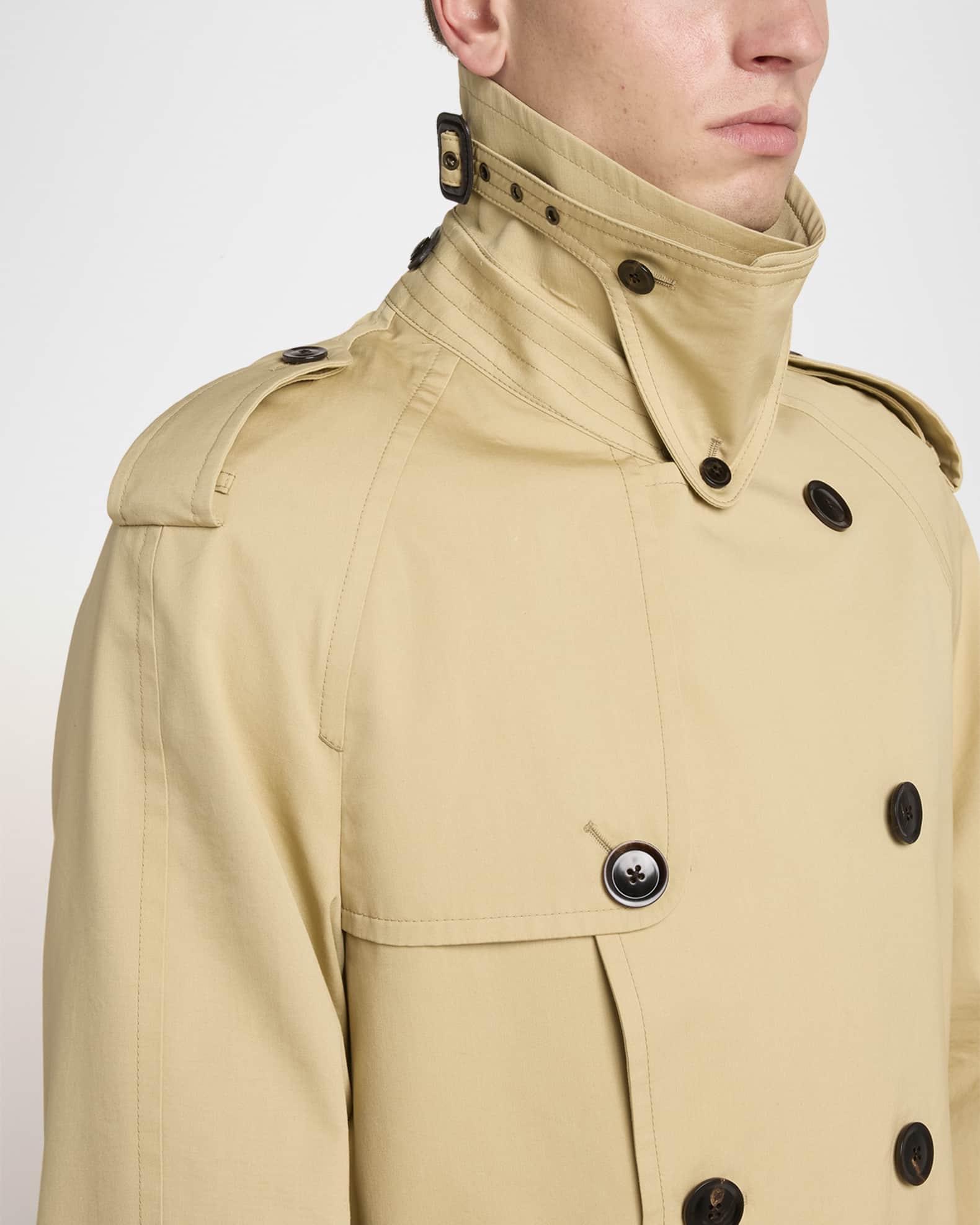 TOM FORD Men's Cotton and Silk Double-Breasted Trench Coat