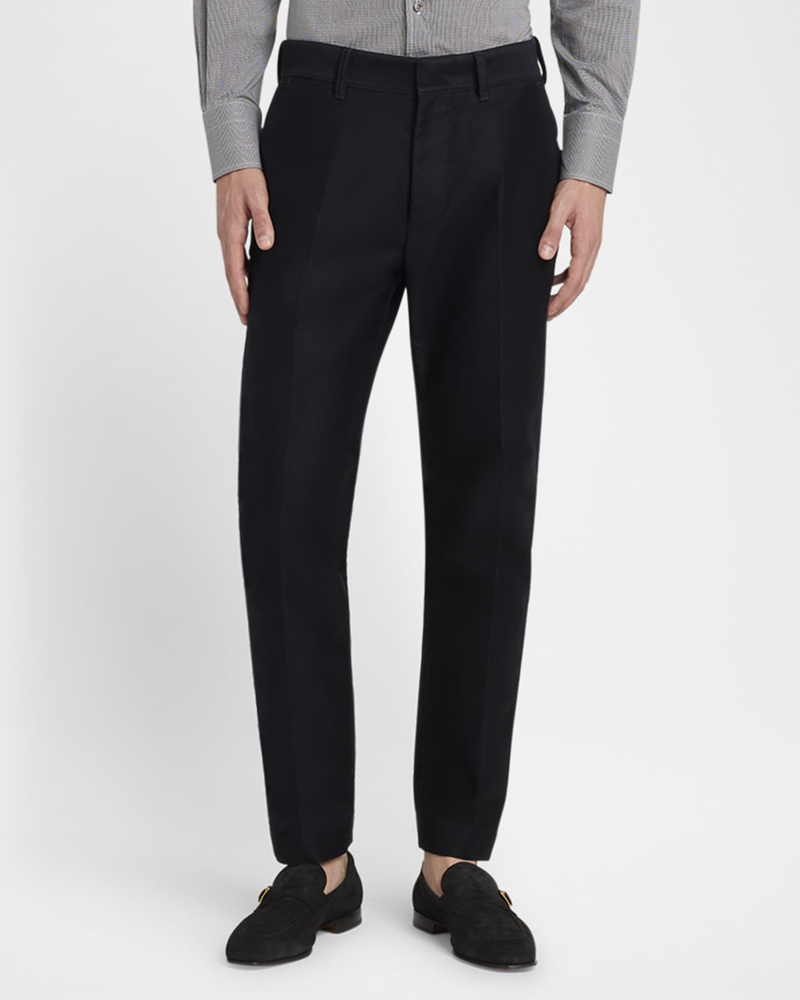 TOM FORD Men's Brushed Cotton-Satin Chino Pants | Neiman Marcus