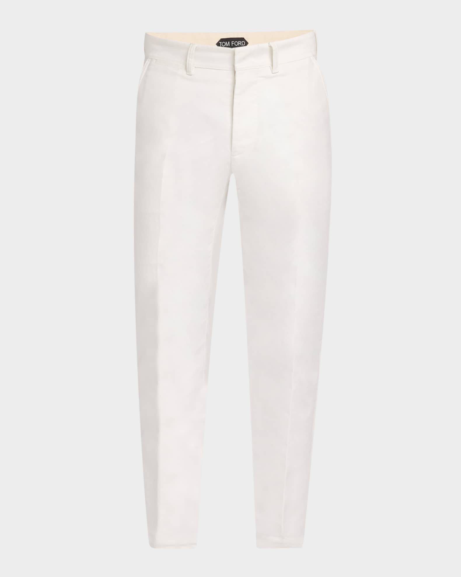 Men's Brushed Cotton-Satin Chino Pants 0