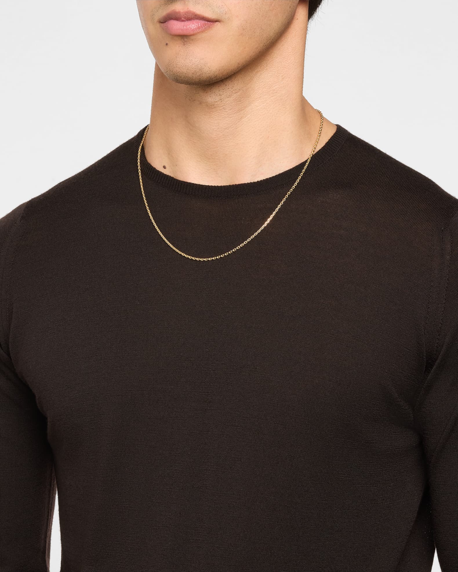 Men's 14K Yellow Gold Cable Chain Necklace, 22"L 1