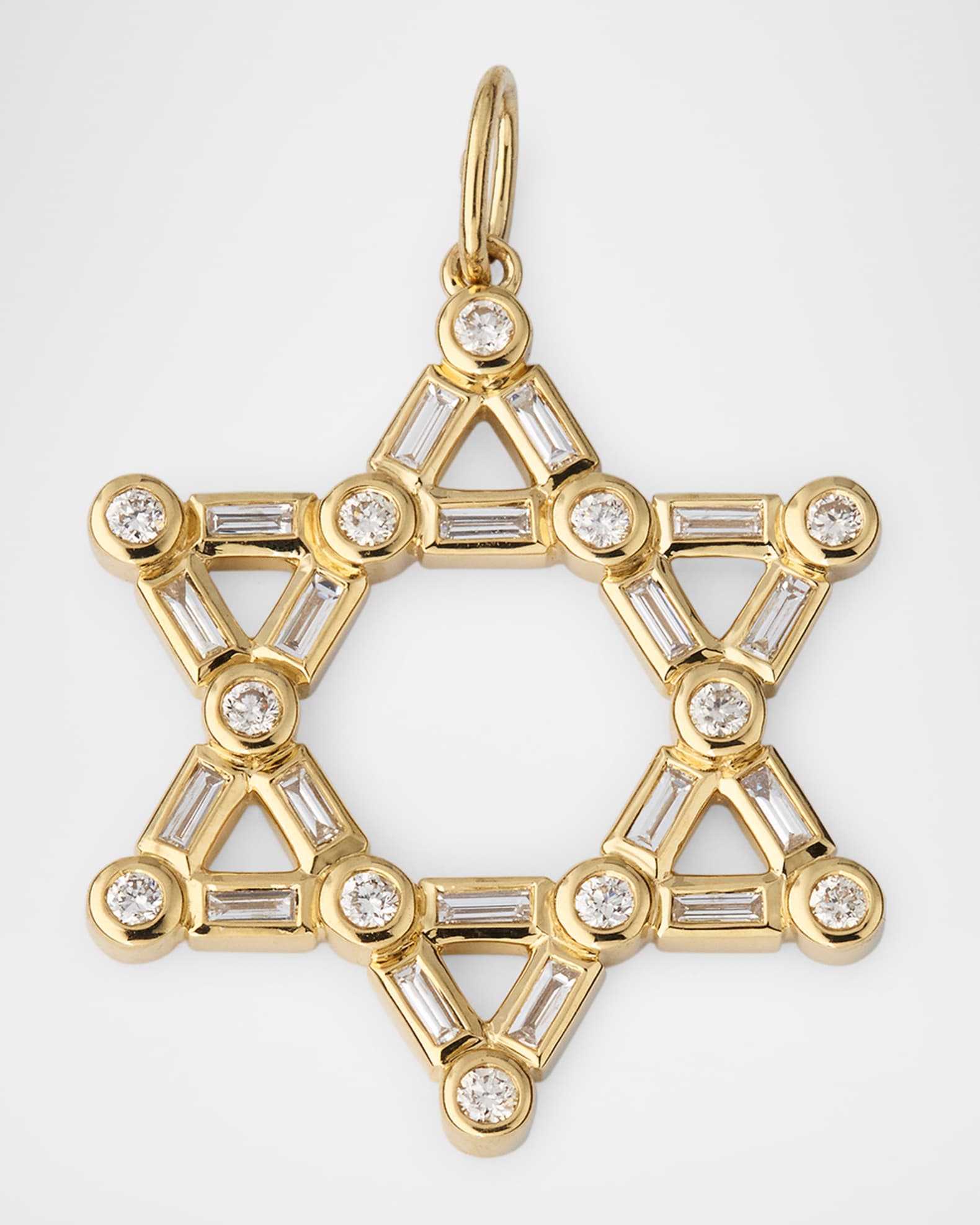 Men's 14K Gold Diamond Star Of David Pendant 0