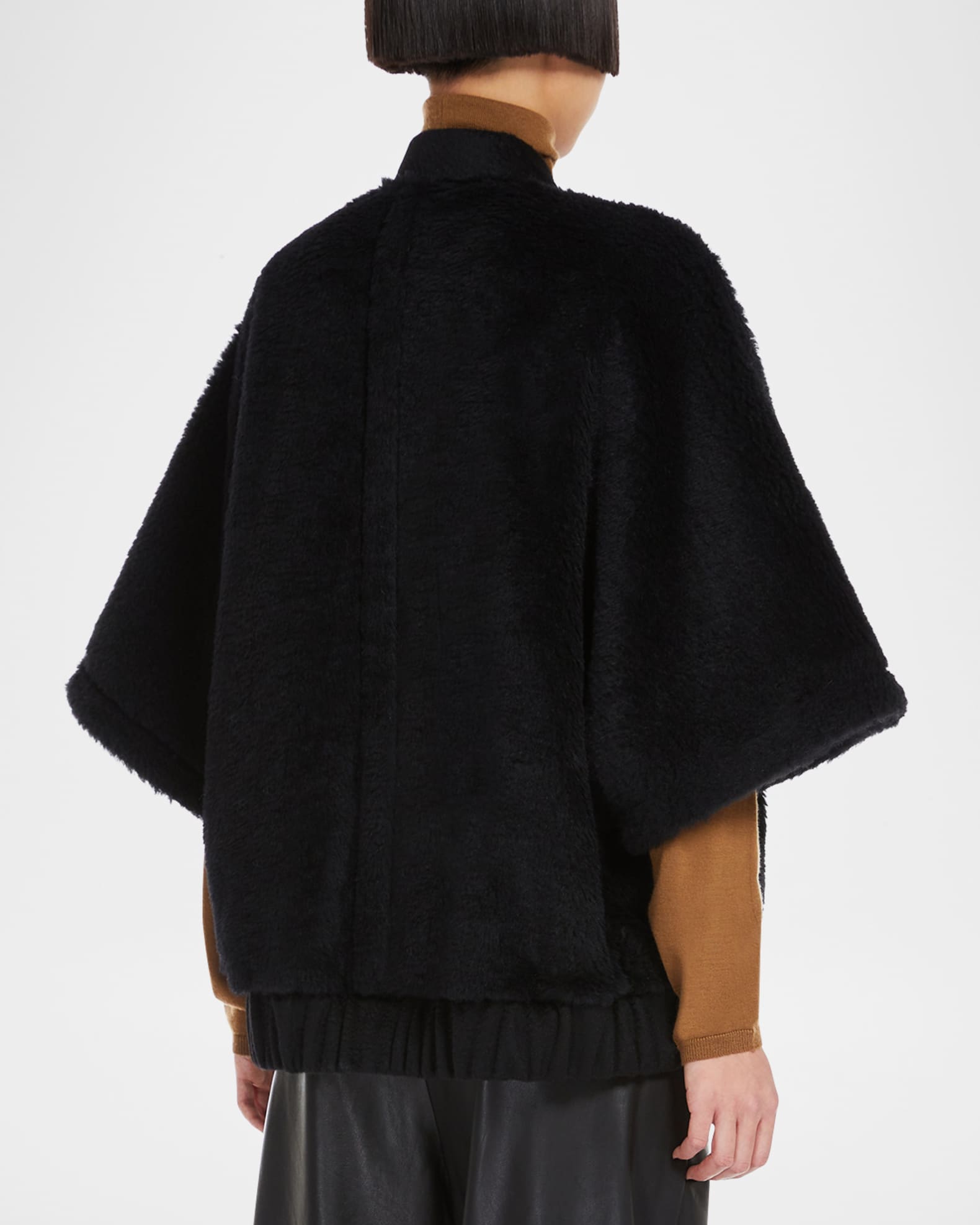 Max Mara Briose Wool Blend Wrap Poncho | Neiman Marcus