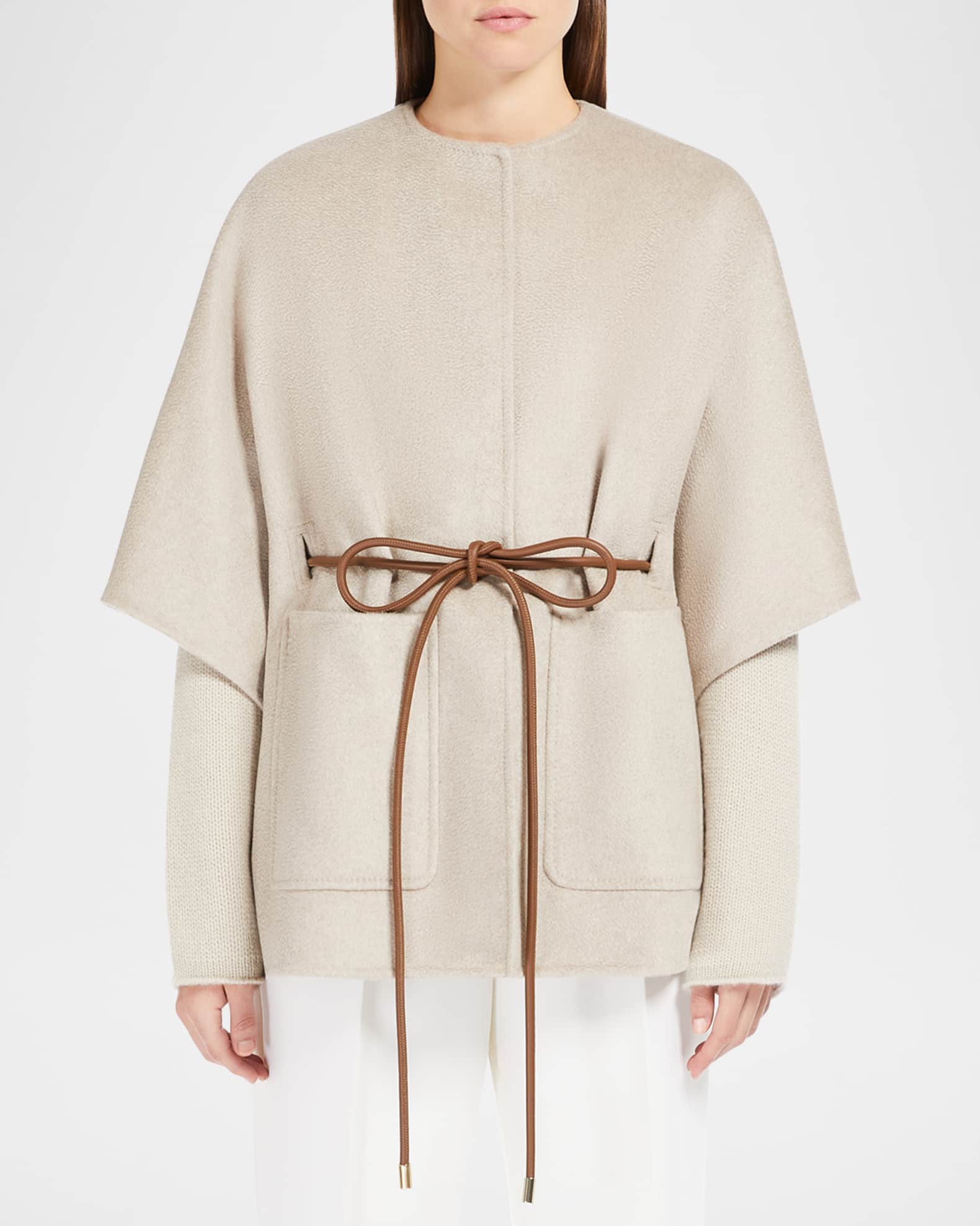 Zebio Cashmere Belted Poncho 1