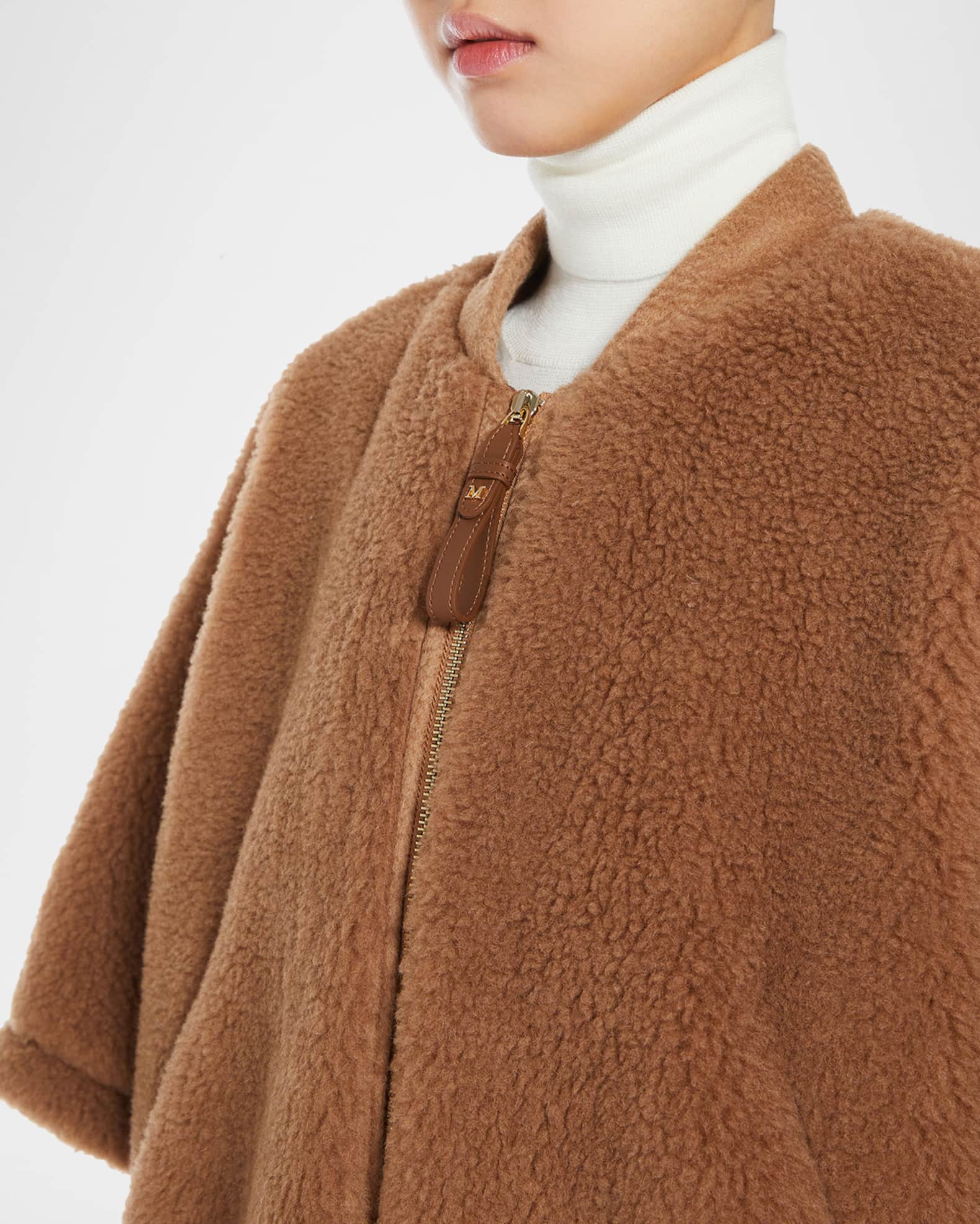【関税&送料込】Max Mara Poncho Max Mara Briose Wool Blend Wrap Poncho | Neiman Marcus