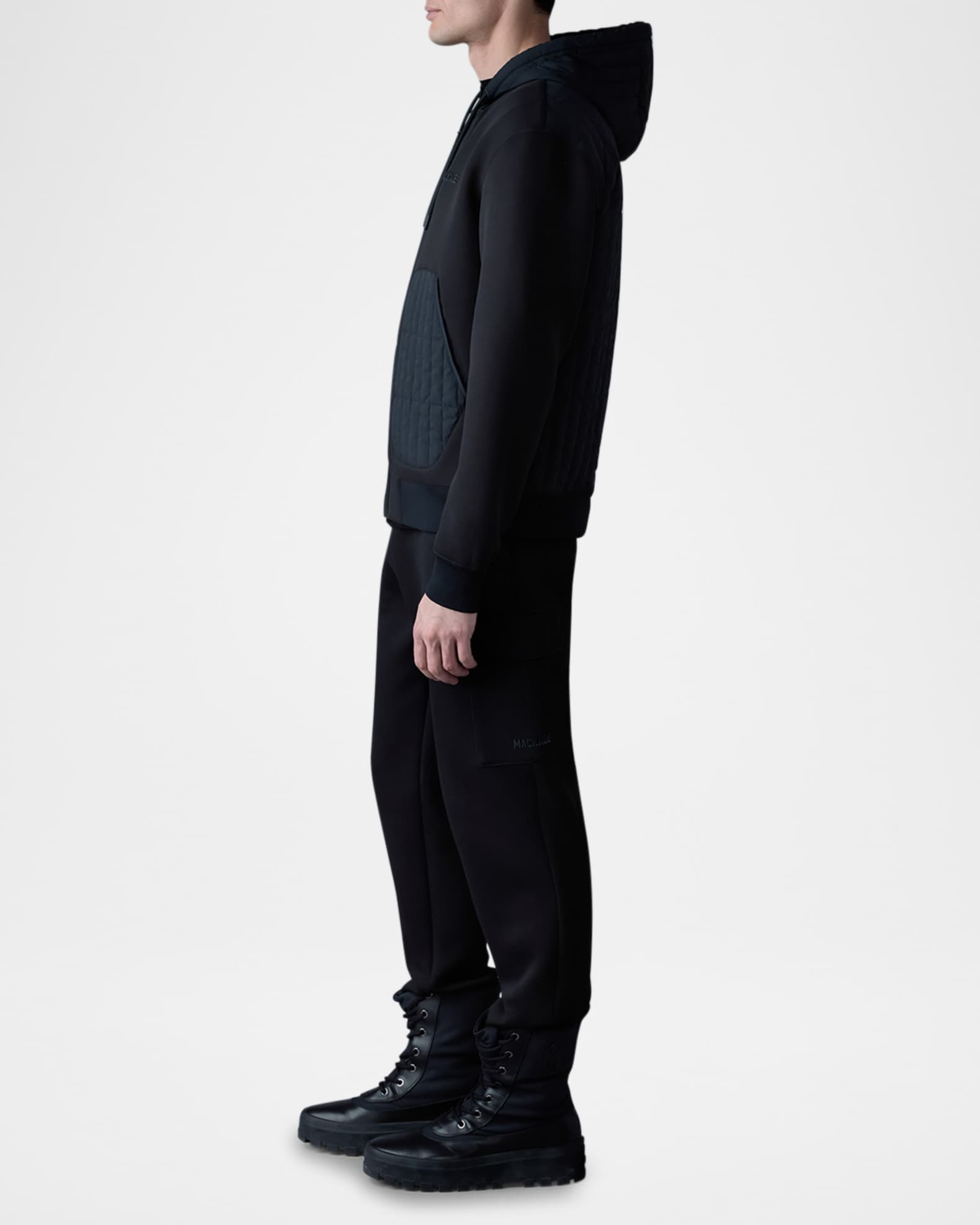 Mackage Men's Cruz Light Down Jersey Hoodie | Neiman Marcus