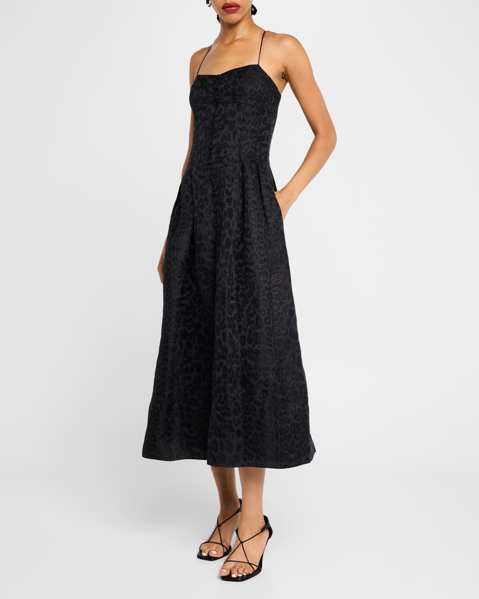 Rickie Dress In Leopard Jacqaurd 1