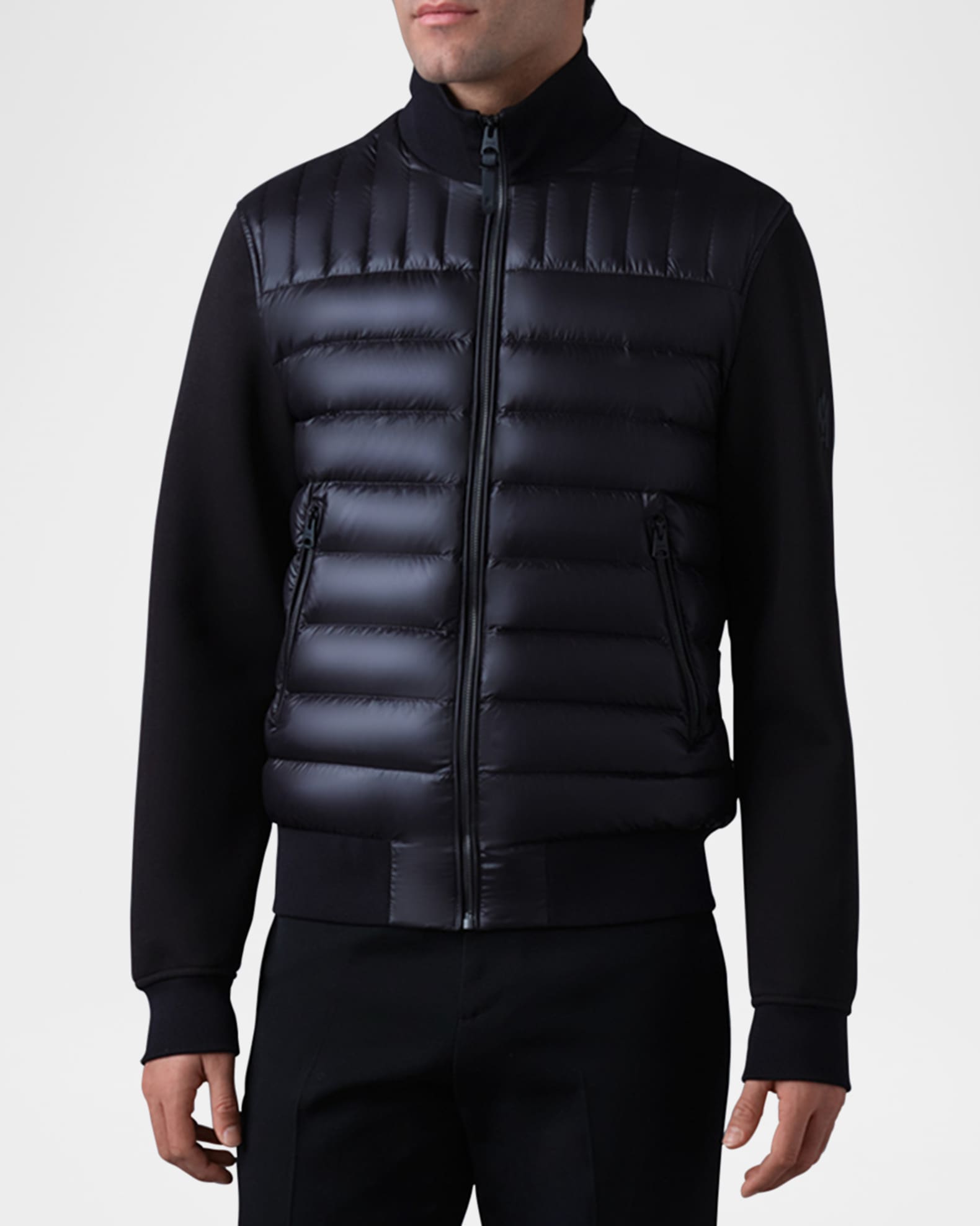 Mackage Men's Collin Mixed-Media Down Jacket | Neiman Marcus