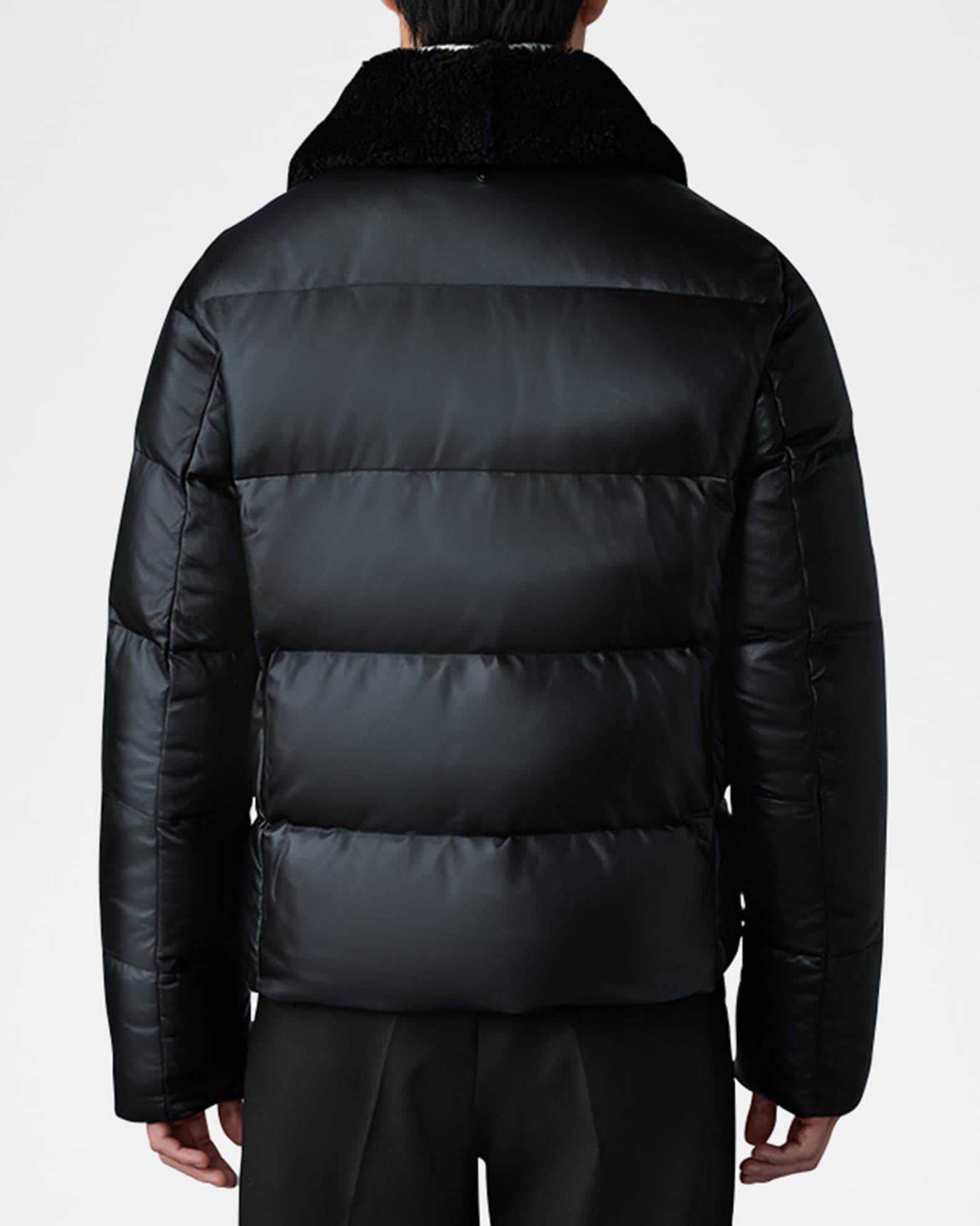 ●MACKAGE●KYRIE シアリングカラー付き レザーダウンジャケット ○MACKAGE○KYRIE シアリングカラー付き レザーダウンジャケット