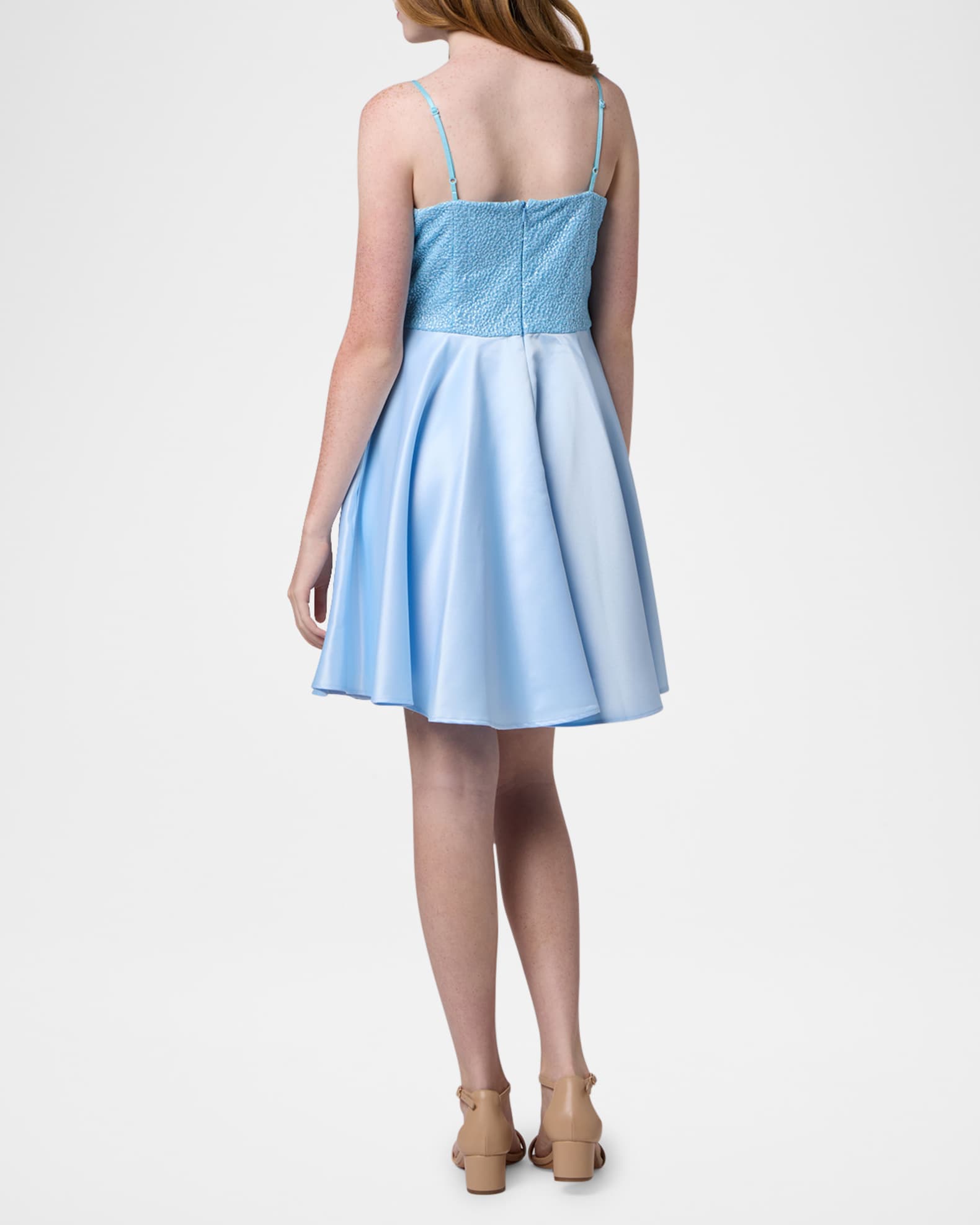 Girl's Sequin & Satin Combo Dress, Size 7-16 1
