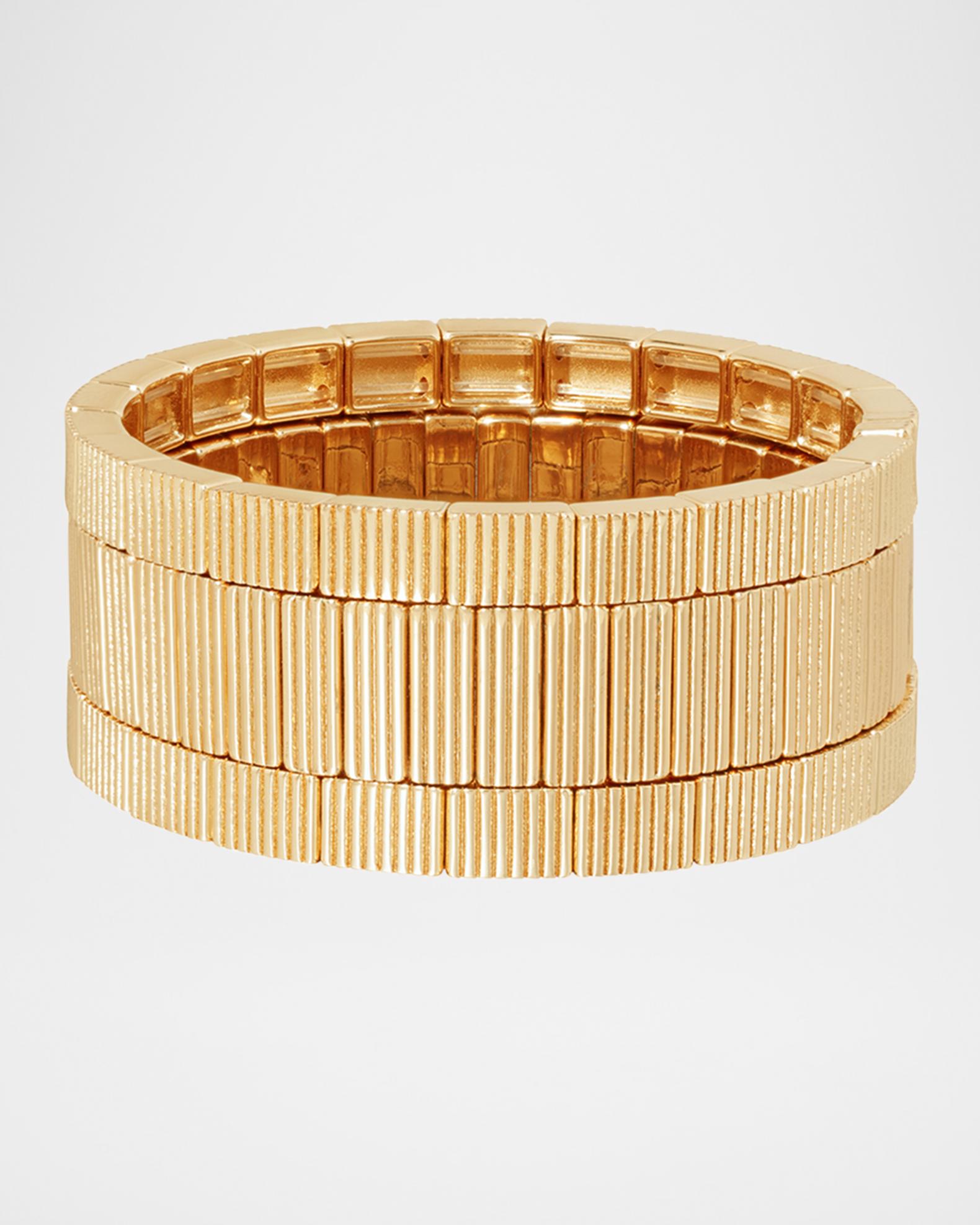 ROXANNE ASSOULIN The Puffy Stud set of three gold-tone  Roxanne Assoulin Bracelet Set display picture 1